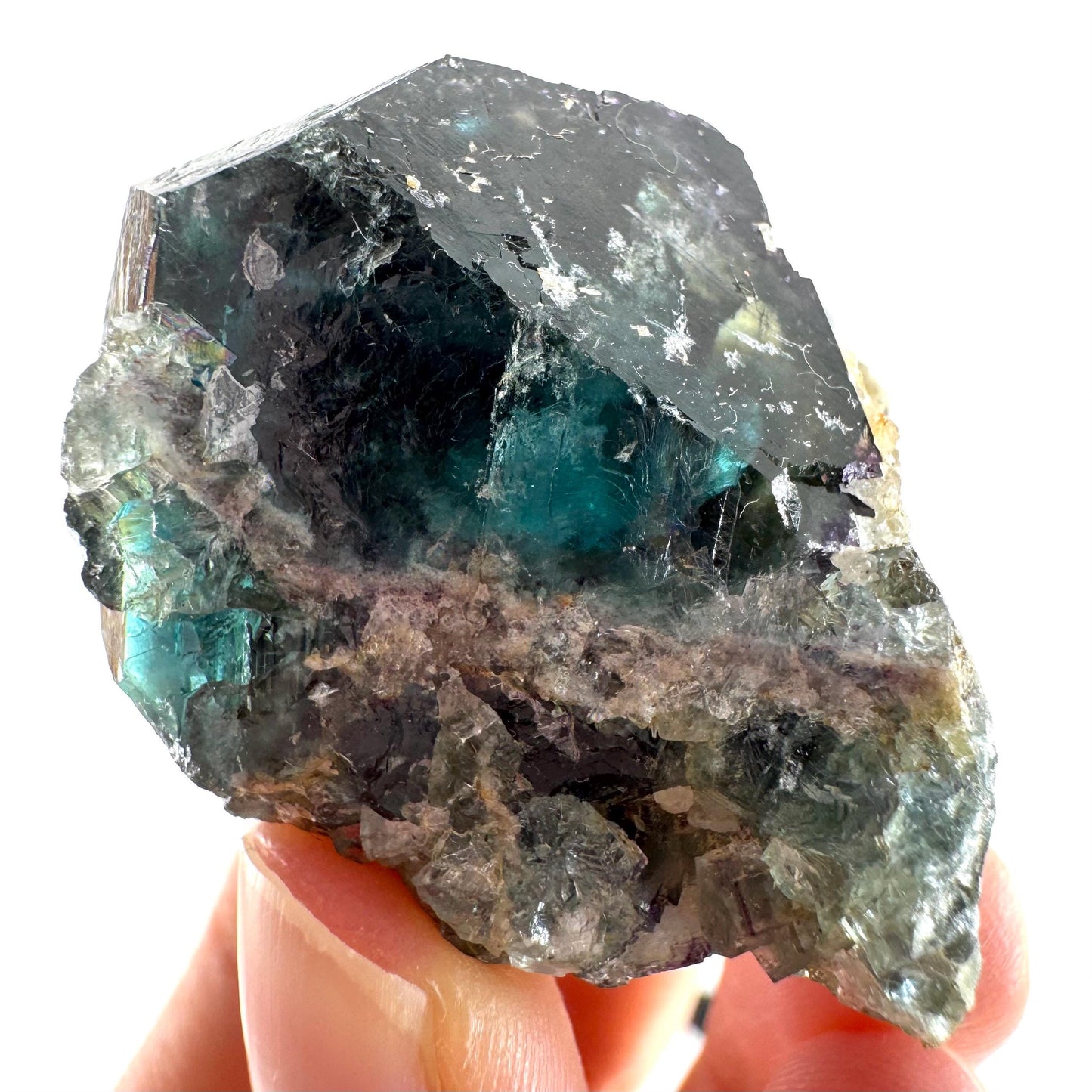 Okorusu Fluorite (Namibia) | green-blue fluorite cluster, raw fluorite crystal, mineral specimen