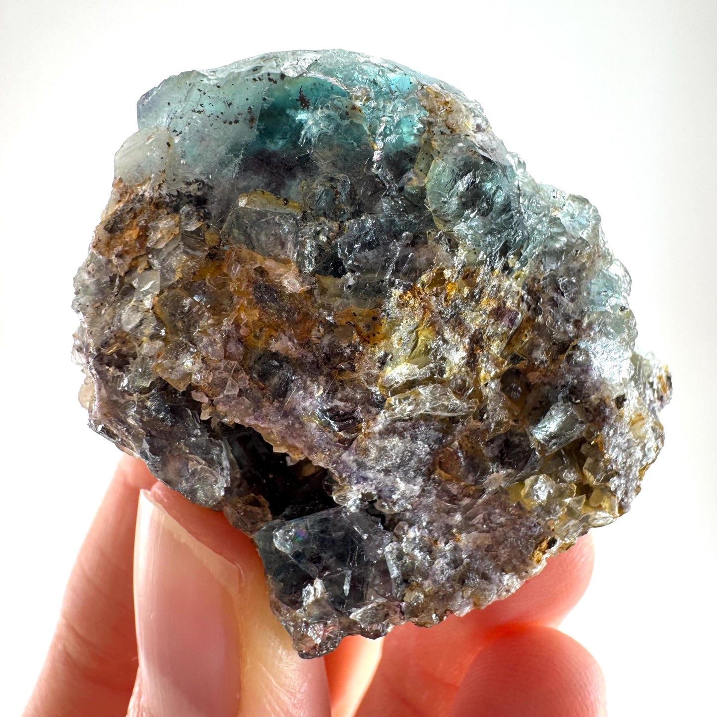 Okorusu Fluorite (Namibia) | green-blue fluorite cluster, raw fluorite crystal, mineral specimen