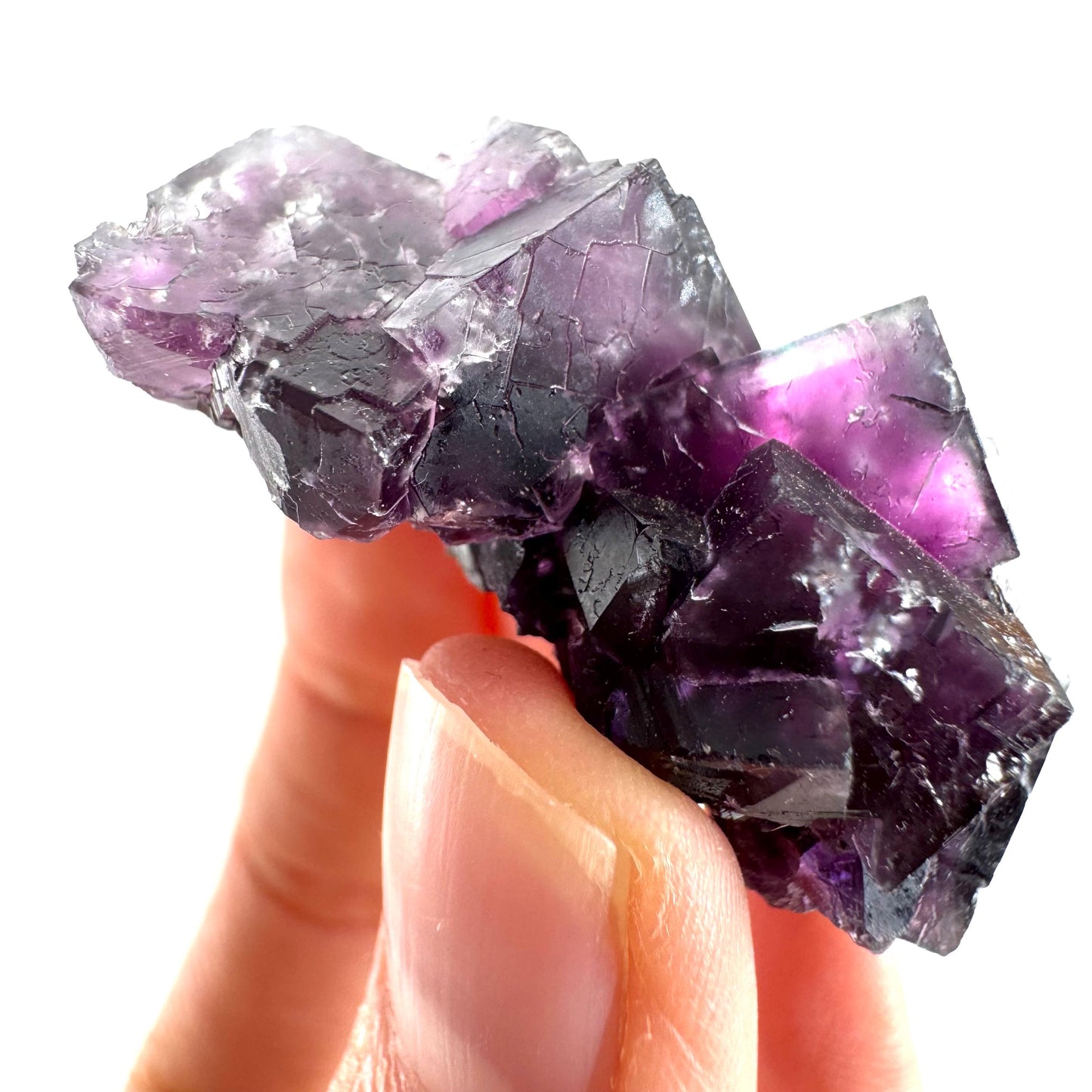 Okorusu Fluorite (Namibia) | purple fluorite cluster, raw fluorite crystal, mineral specimen