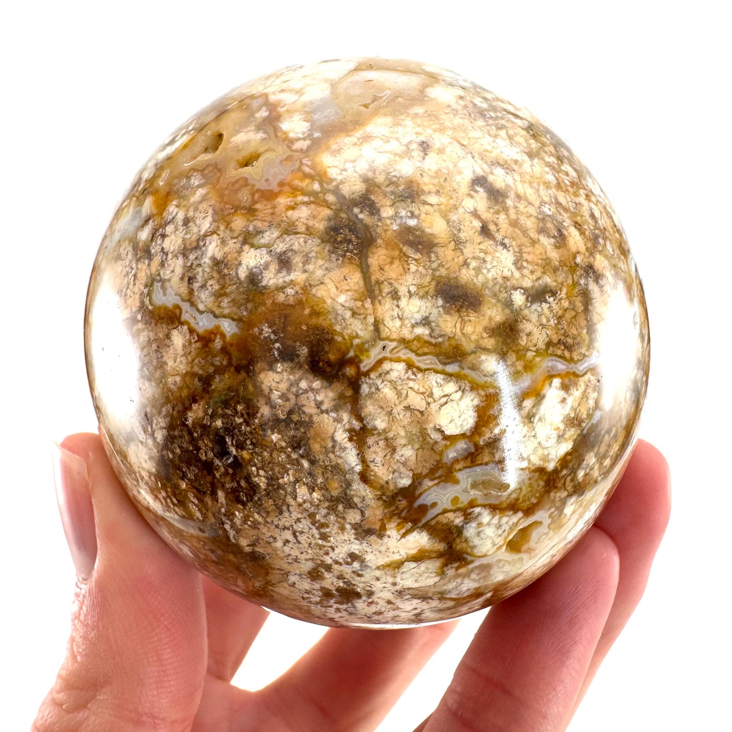 Druzy Jasper sphere | crystal ball, ocean jasper, polished druzy jasper, ocean jasper ball, polished crystal orb