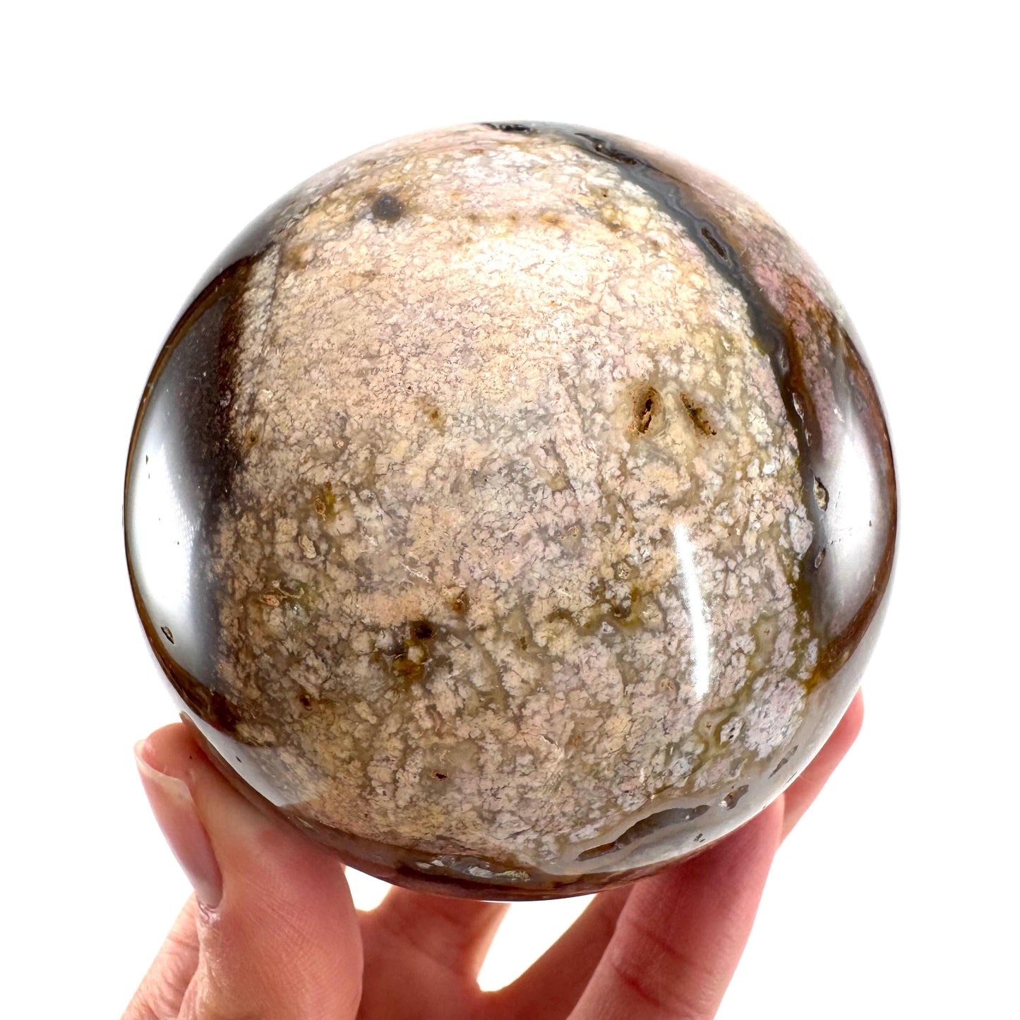 Druzy Jasper sphere | crystal ball, ocean jasper, polished druzy jasper, ocean jasper ball, polished crystal orb
