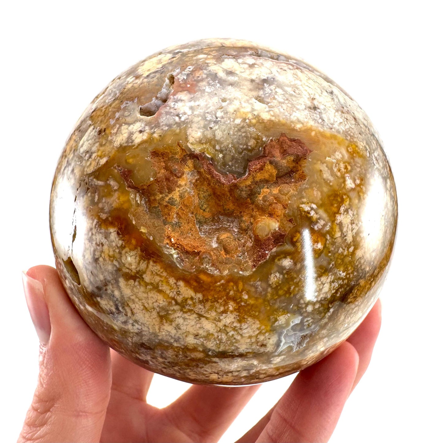 Druzy Jasper sphere | crystal ball, ocean jasper, polished druzy jasper, ocean jasper ball, polished crystal orb