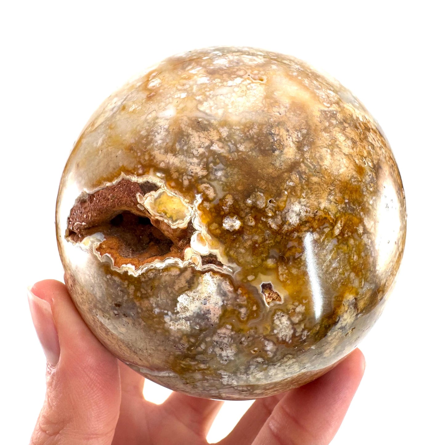 Druzy Jasper sphere | crystal ball, ocean jasper, polished druzy jasper, ocean jasper ball, polished crystal orb