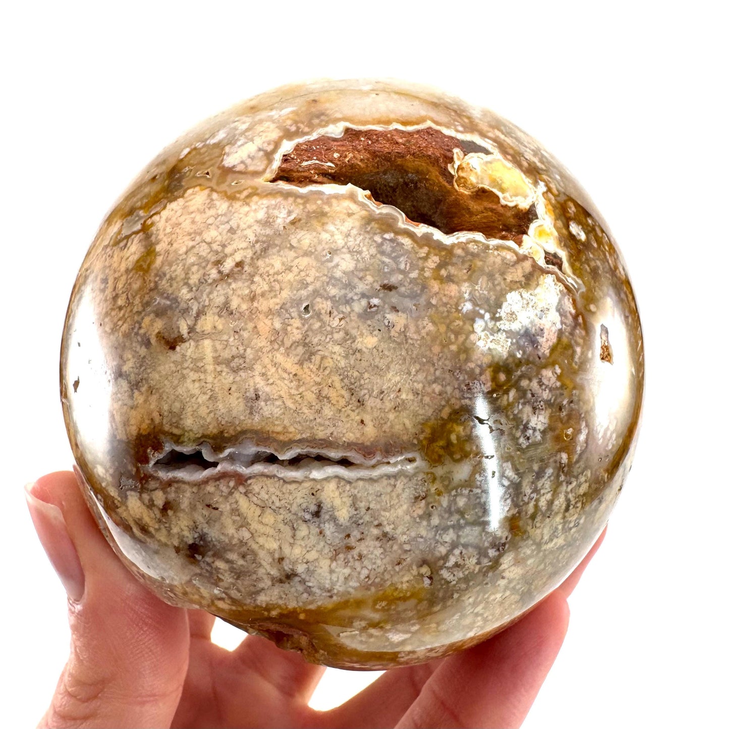 Druzy Jasper sphere | crystal ball, ocean jasper, polished druzy jasper, ocean jasper ball, polished crystal orb