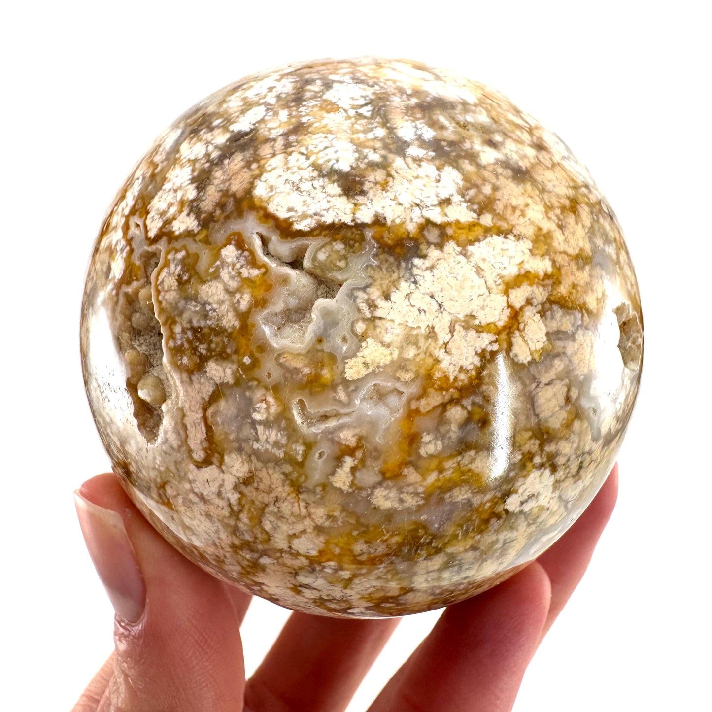 Druzy Jasper sphere | crystal ball, ocean jasper, polished druzy jasper, ocean jasper ball, polished crystal orb