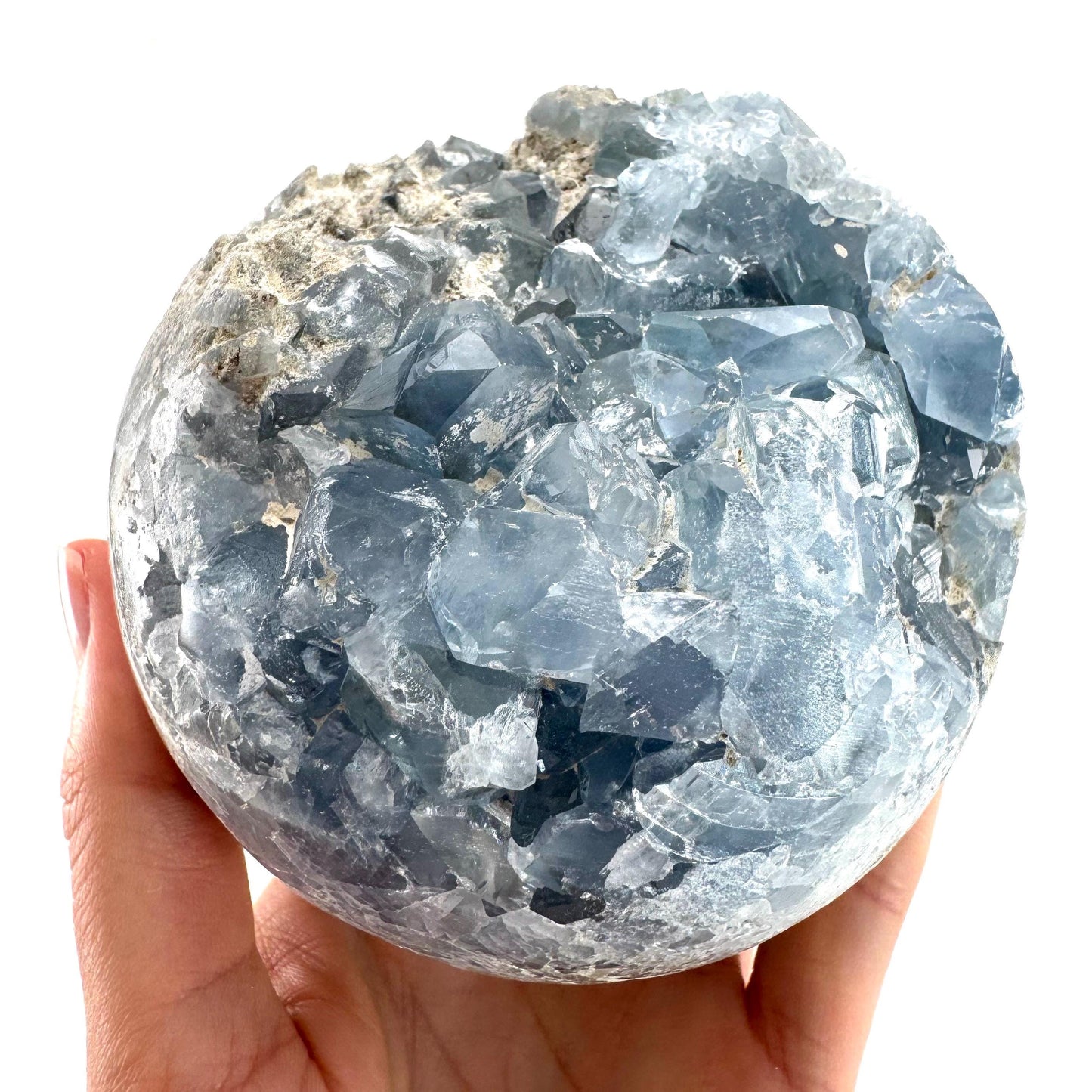 Celestite Sphere | raw celestite crystal, celestite geode, natural celestite crystal, crystal ball