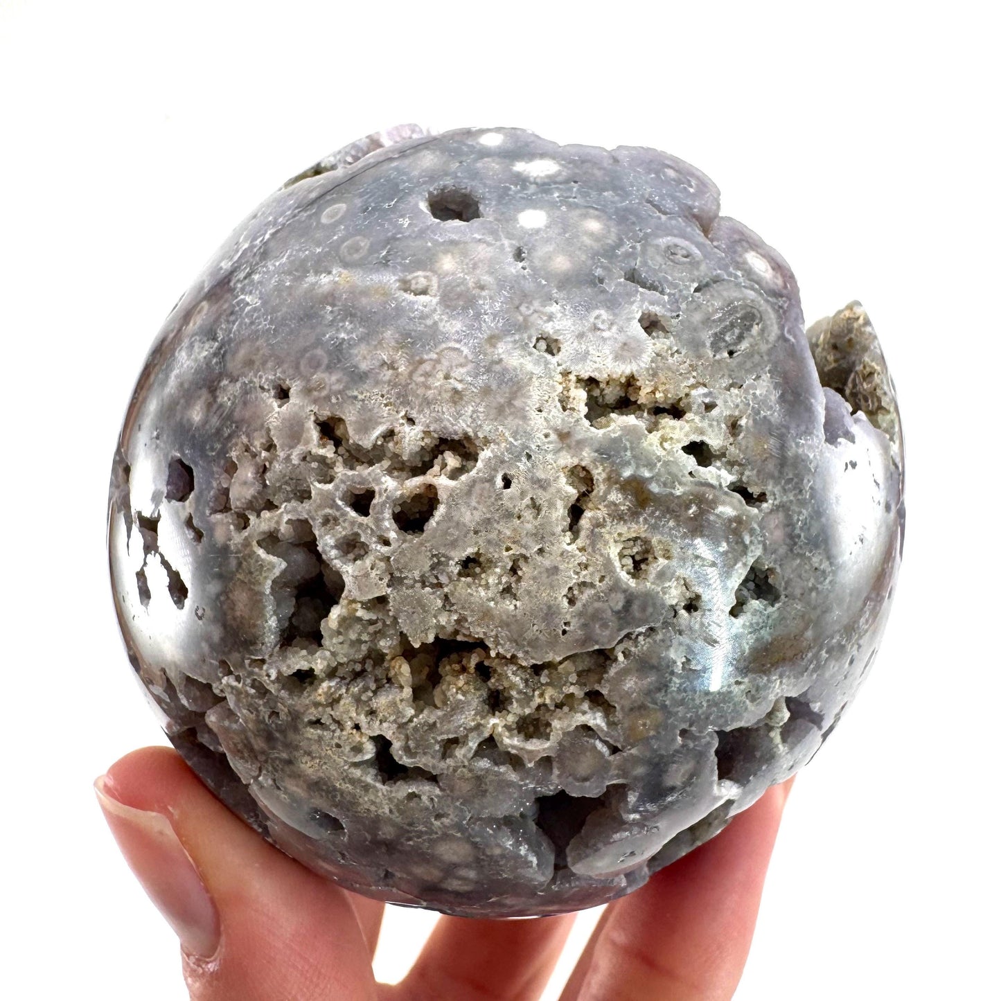Grape Agate Sphere | purple grape agate crystal ball, grape agate cluster, crystal sphere
