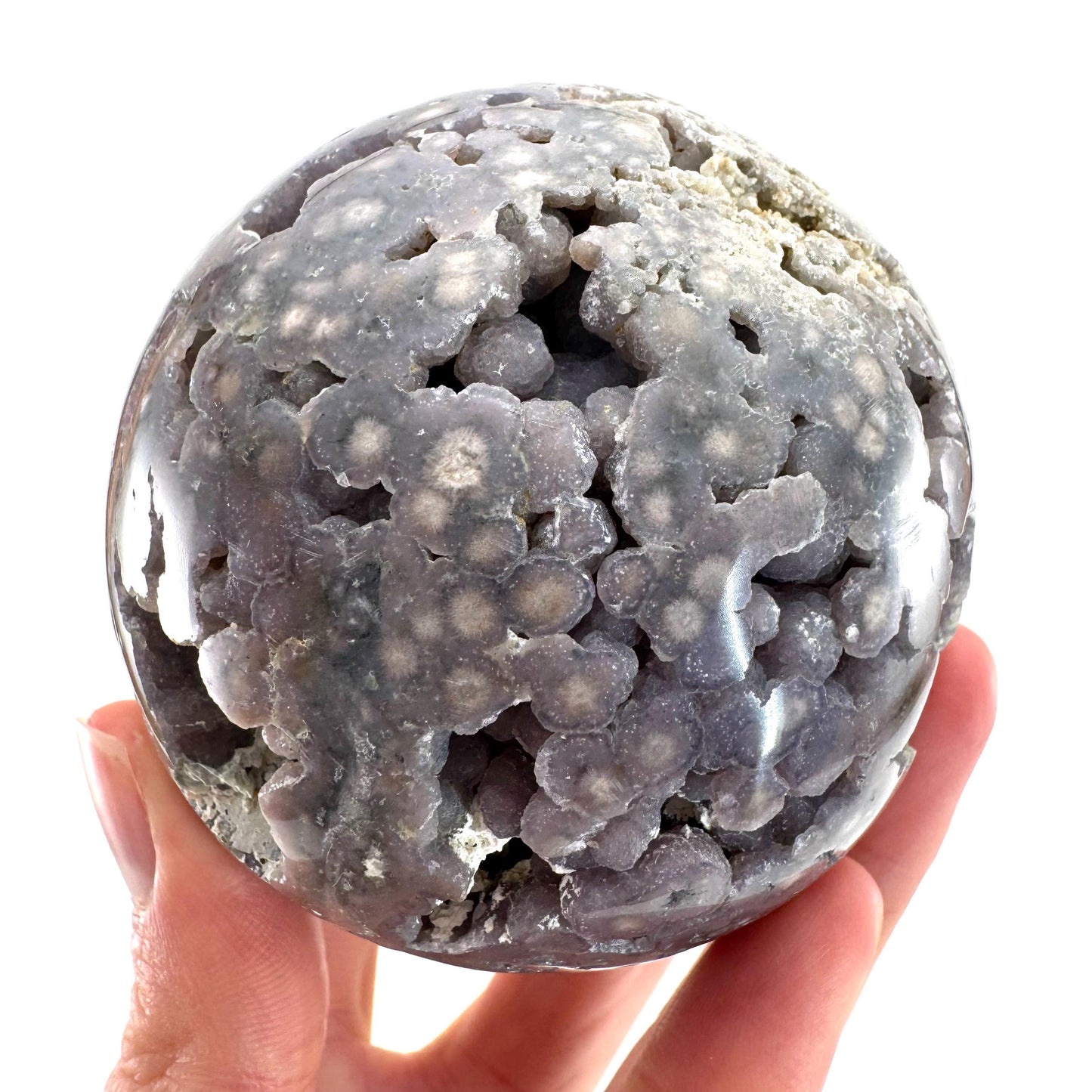 Grape Agate Sphere | purple grape agate crystal ball, grape agate cluster, crystal sphere