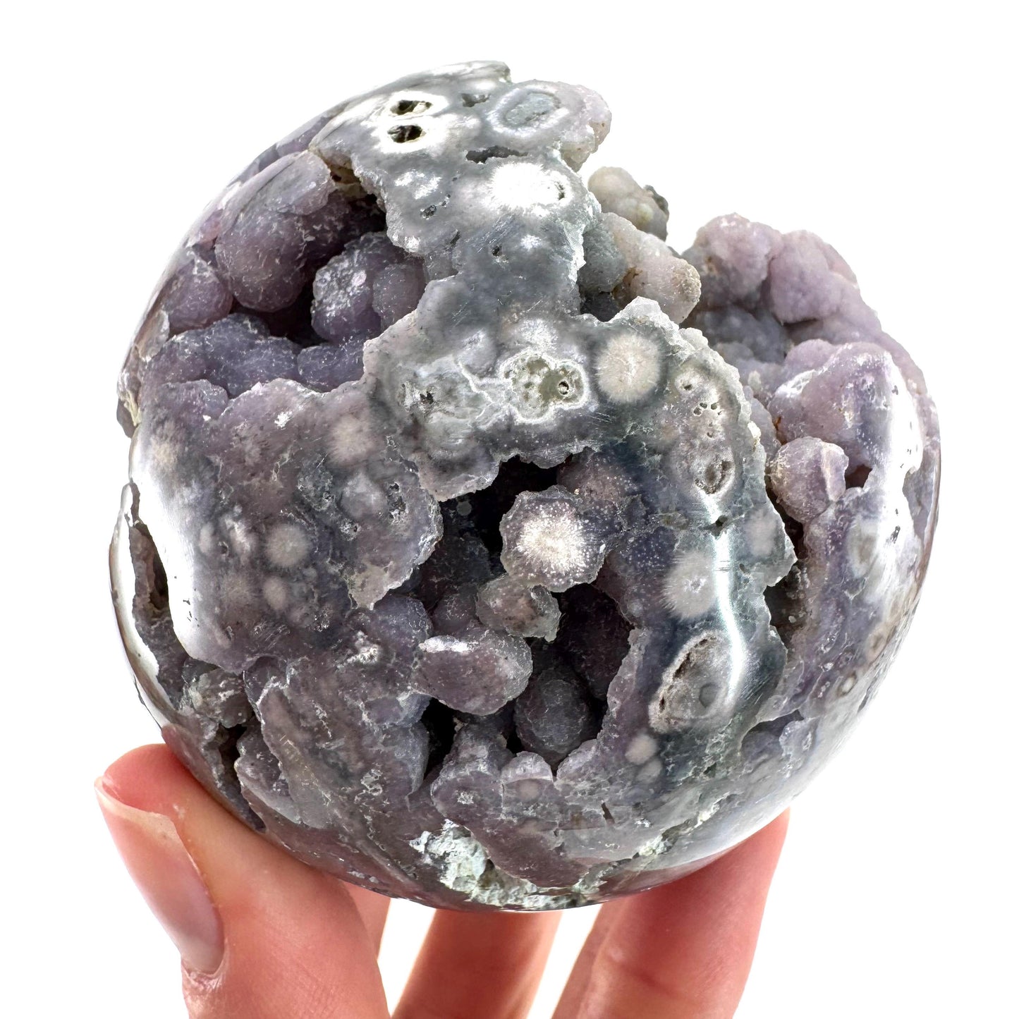 Grape Agate Sphere | purple grape agate crystal ball, grape agate cluster, crystal sphere