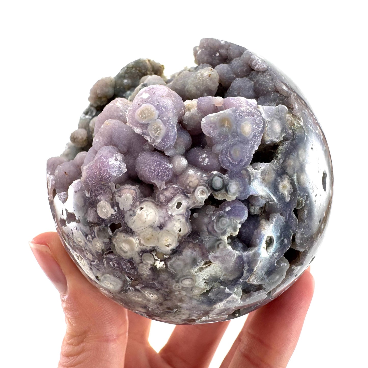 Grape Agate Sphere | purple grape agate crystal ball, grape agate cluster, crystal sphere