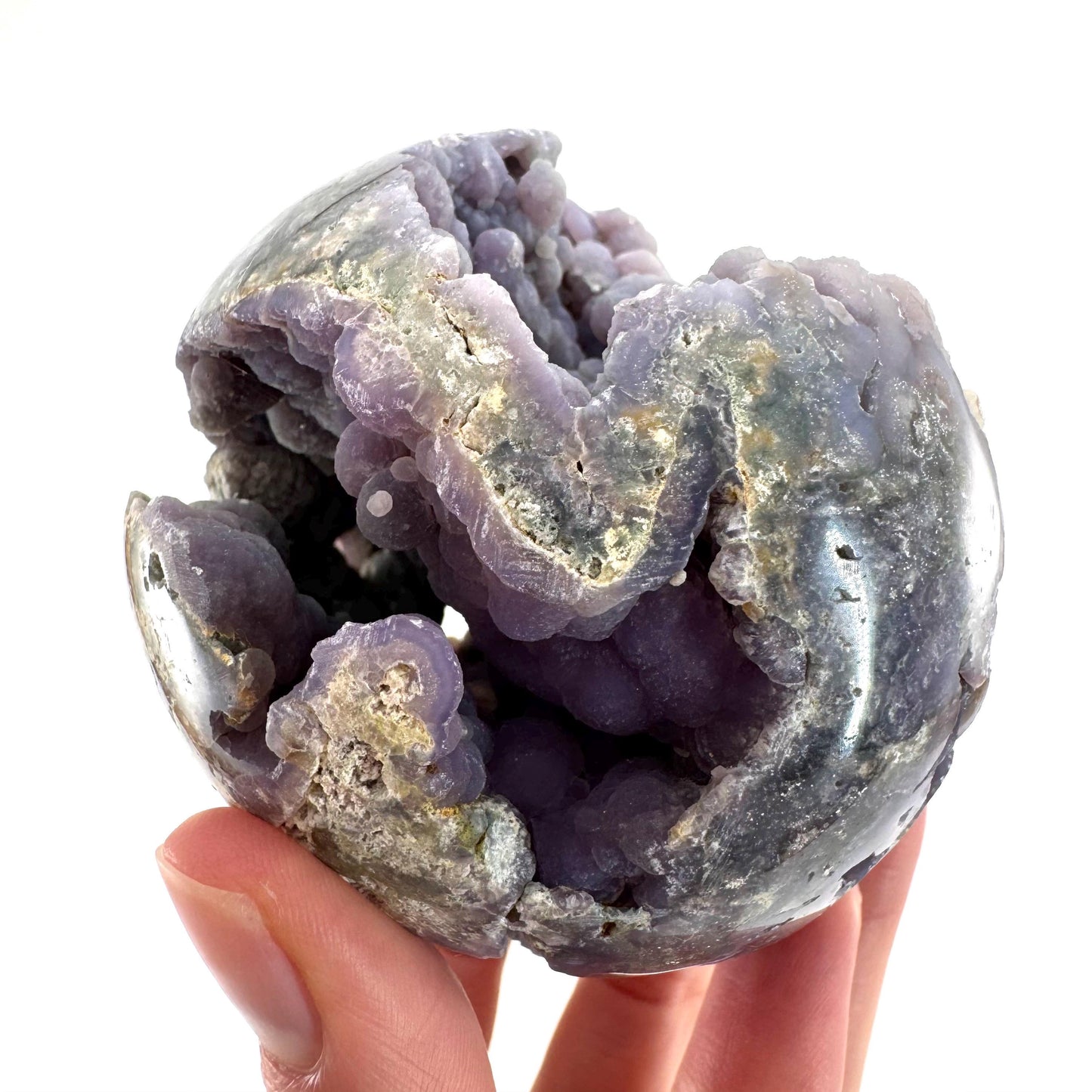 Grape Agate Sphere | purple grape agate crystal ball, grape agate cluster, crystal sphere
