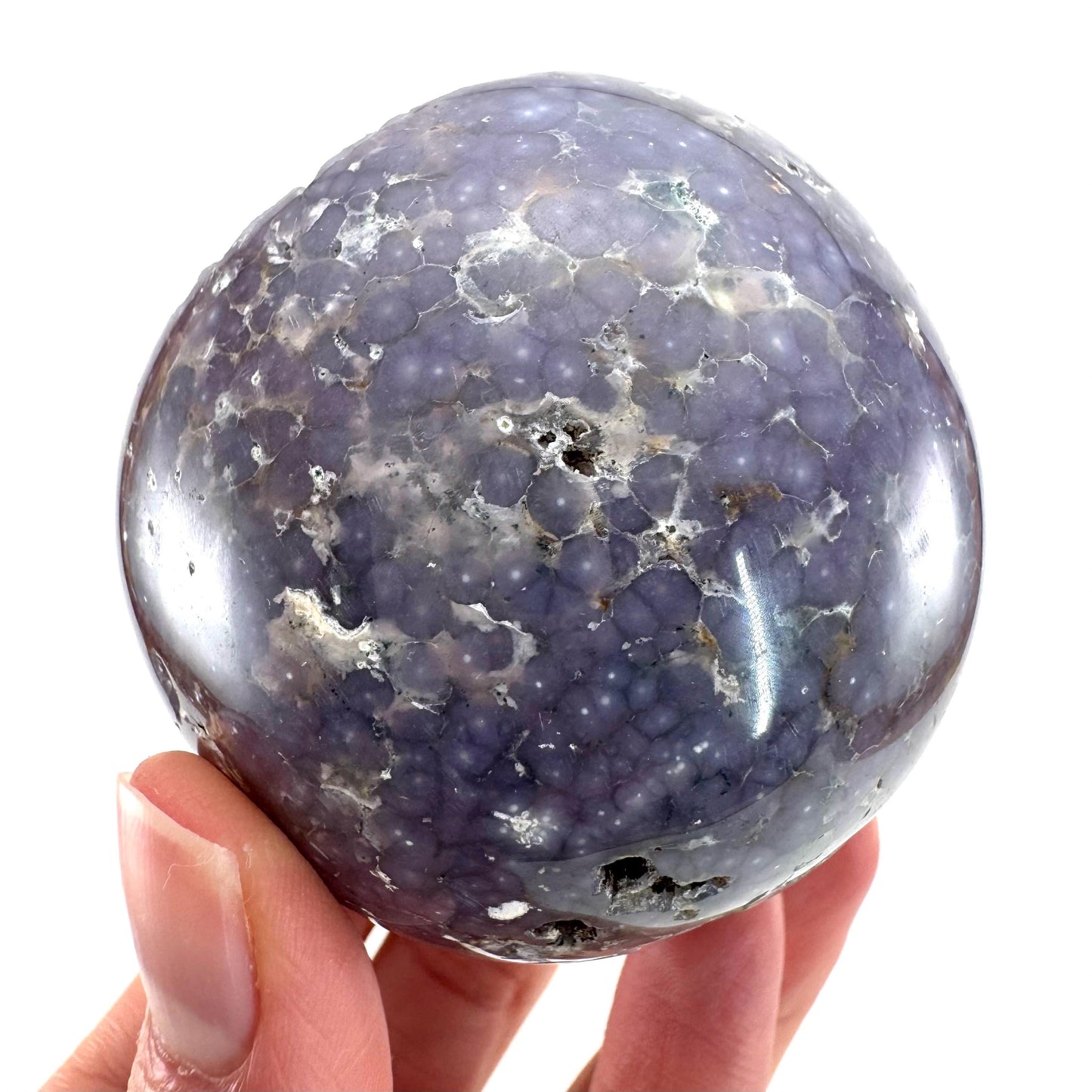 Grape Agate Sphere | purple grape agate crystal ball, grape agate cluster, crystal sphere