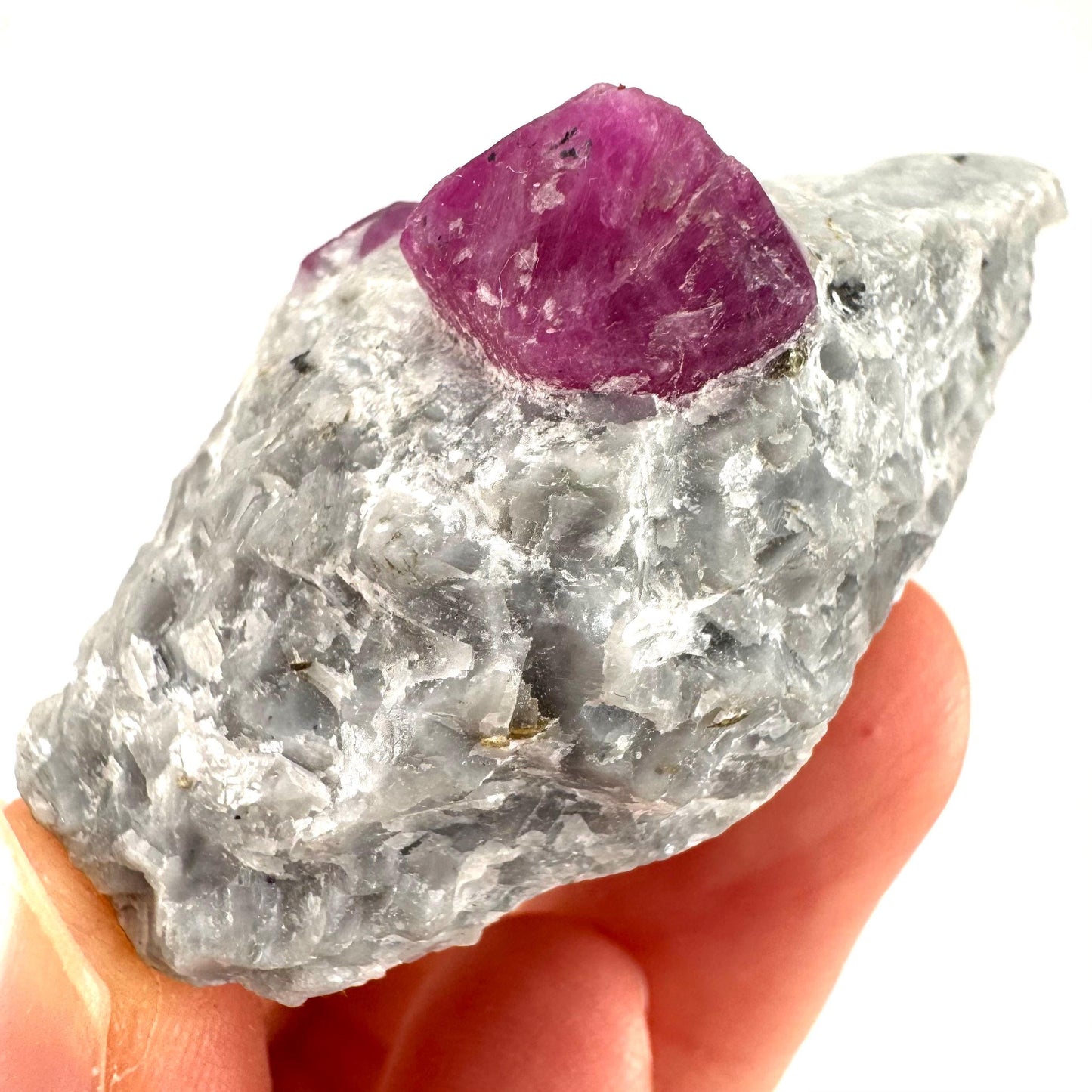 Ruby on Matrix | Natural crystal cluster, UV reactive, raw mineral specimen (Pakistan)