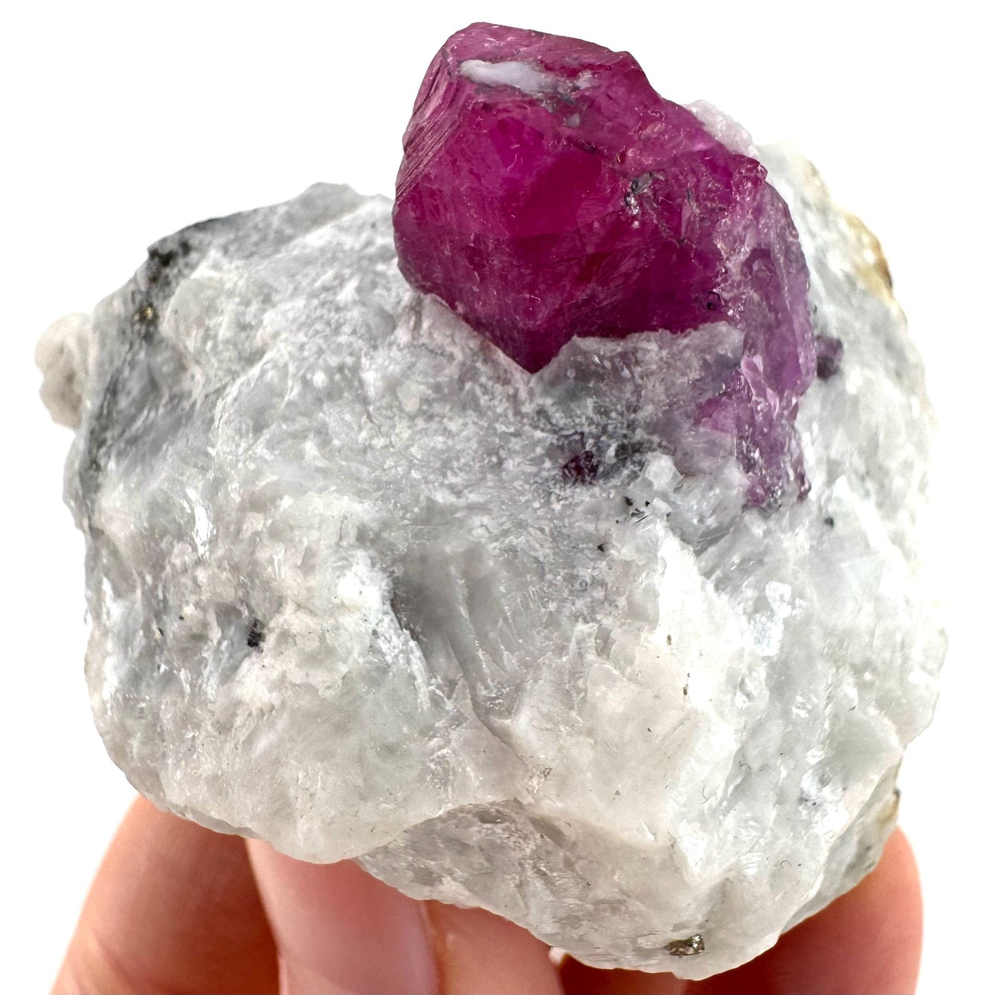 Ruby on Matrix | Natural crystal cluster, UV reactive, raw mineral specimen (Pakistan)