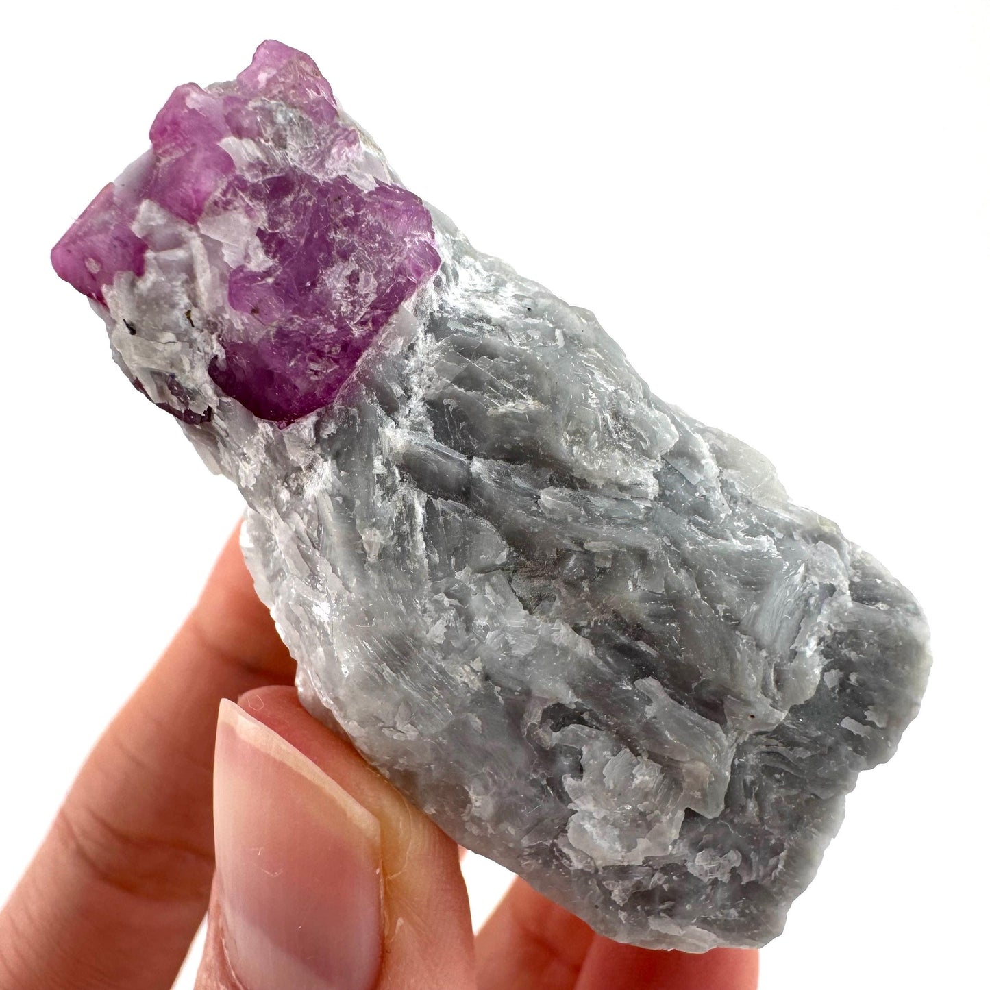 Ruby on Matrix | Natural crystal cluster, UV reactive, raw mineral specimen (Pakistan)