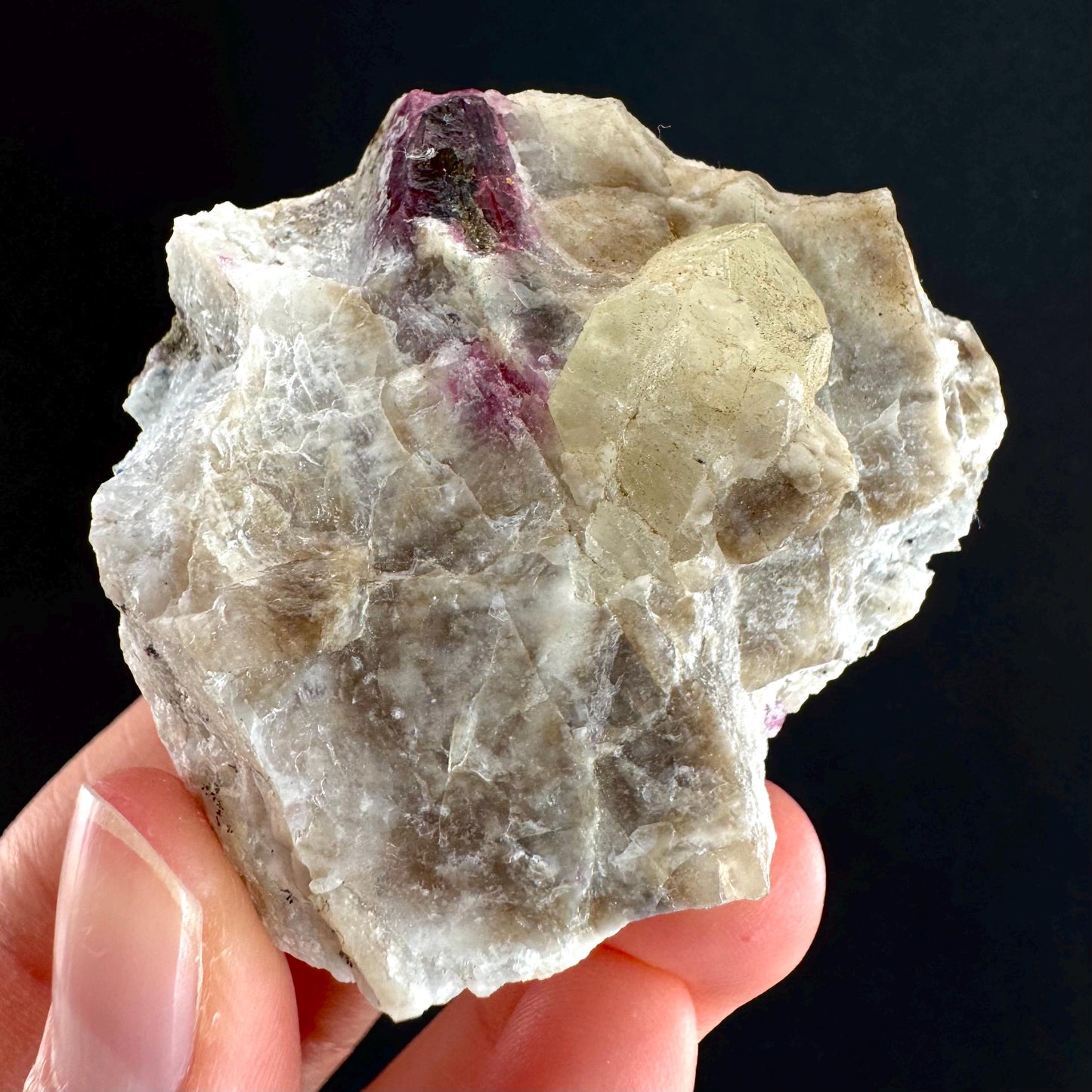 Rare! Londonite with Liddicoatite | natural crystal cluster, raw mineral specimen (Madagascar)