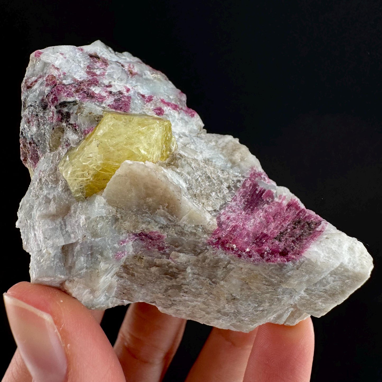 Rare! Londonite with Liddicoatite | natural crystal cluster, raw mineral specimen (Madagascar)