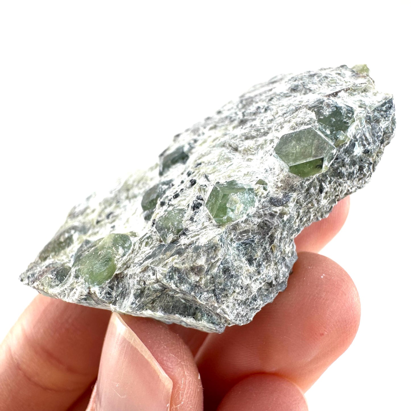 Demantoid Garnet on Matrix | raw green garnet crystal, mineral specimen (Pakistan)