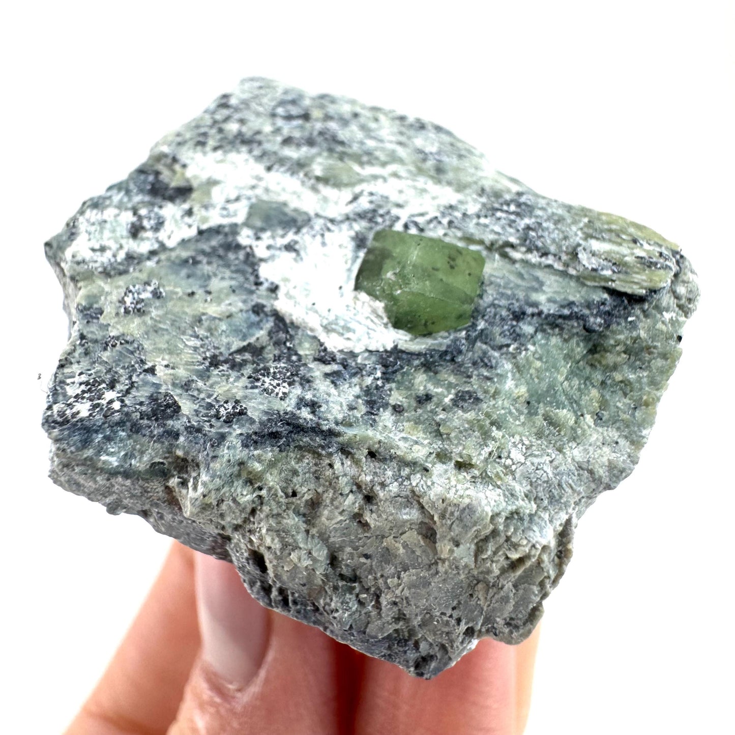Demantoid Garnet on Matrix | raw green garnet crystal, mineral specimen (Pakistan)