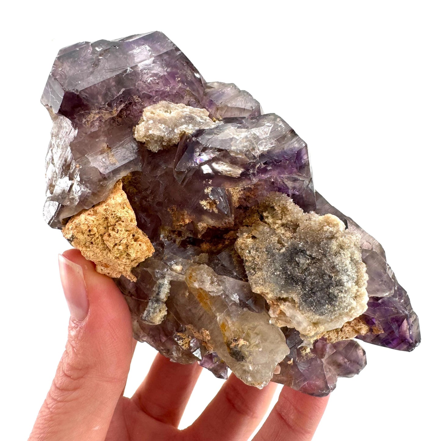 Elestial Amethyst | Shangaan amethyst crystal cluster, raw mineral specimen