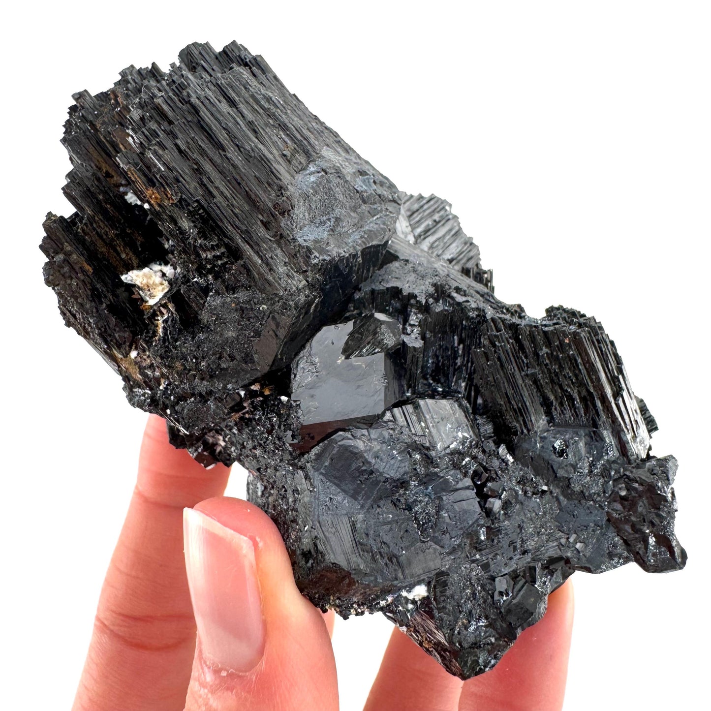 Raw Black Tourmaline Crystal Cluster | Namibia Protection Stone
