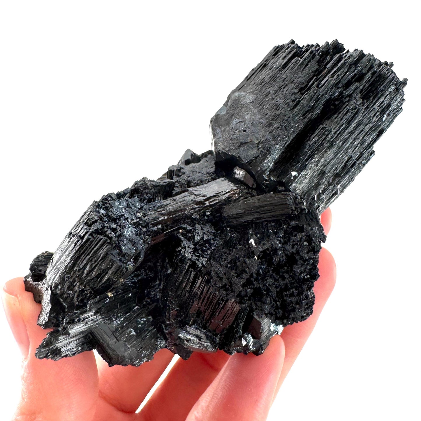 Raw Black Tourmaline Crystal Cluster | Namibia Protection Stone