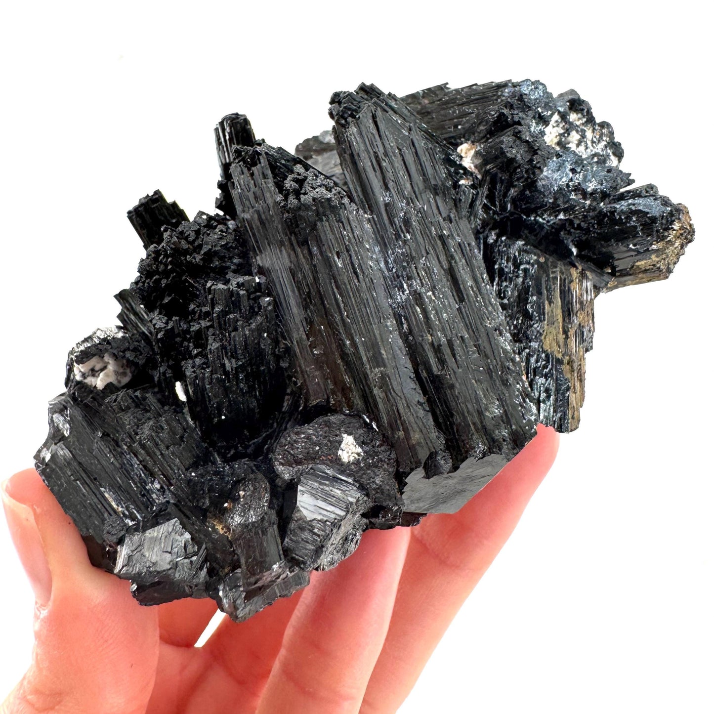Raw Black Tourmaline Crystal Cluster | Namibia Protection Stone