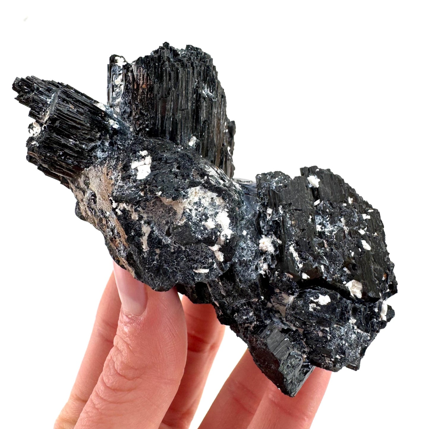 Raw Black Tourmaline Crystal Cluster | Namibia Protection Stone