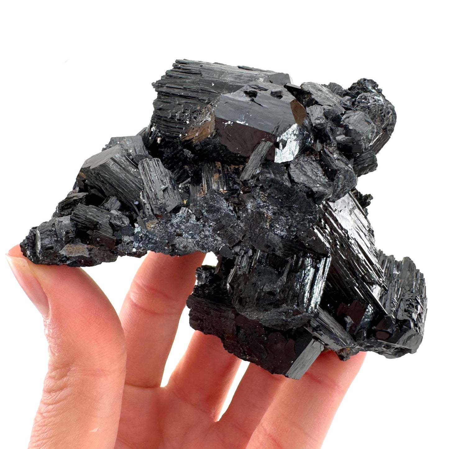 Black Tourmaline Cluster | Namibian Raw Crystal Protection Stone