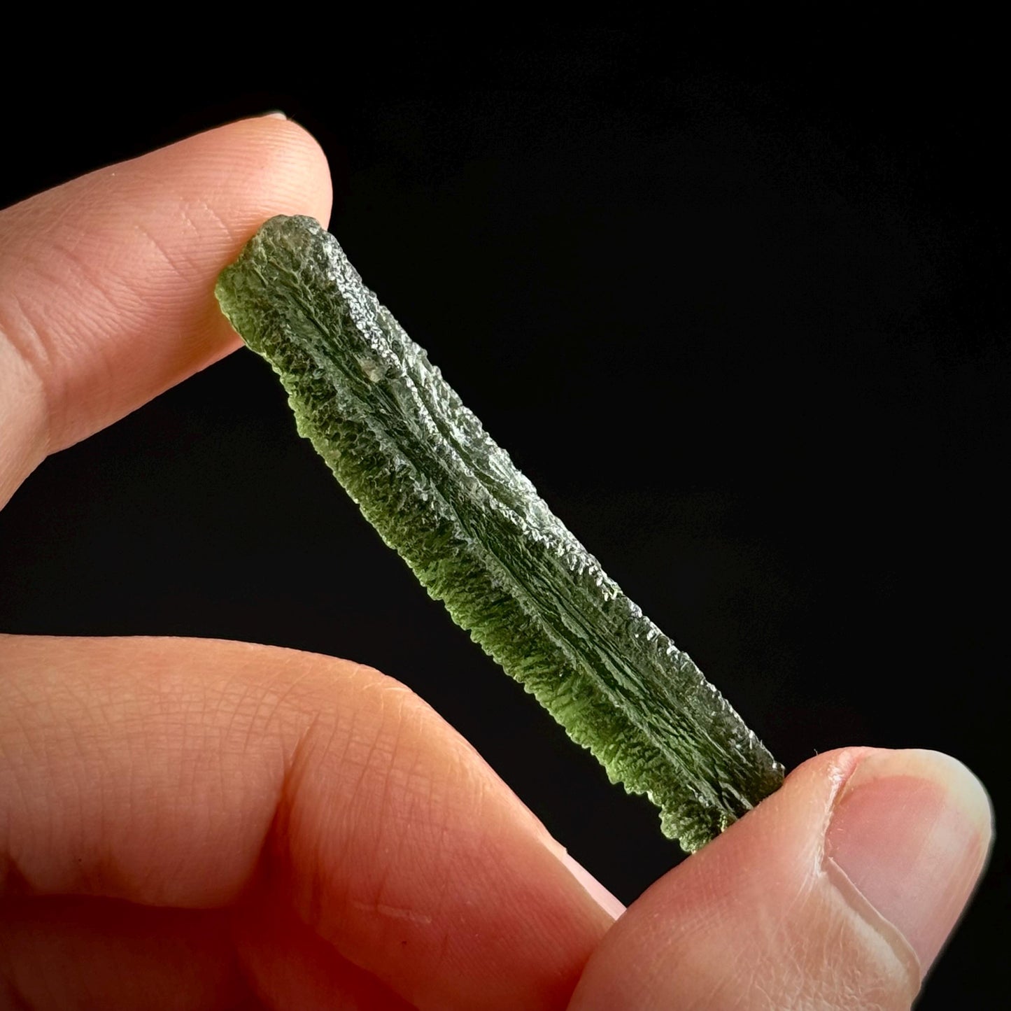 Genuine Raw Moldavite Specimen | Czech Tektite, 5.2g