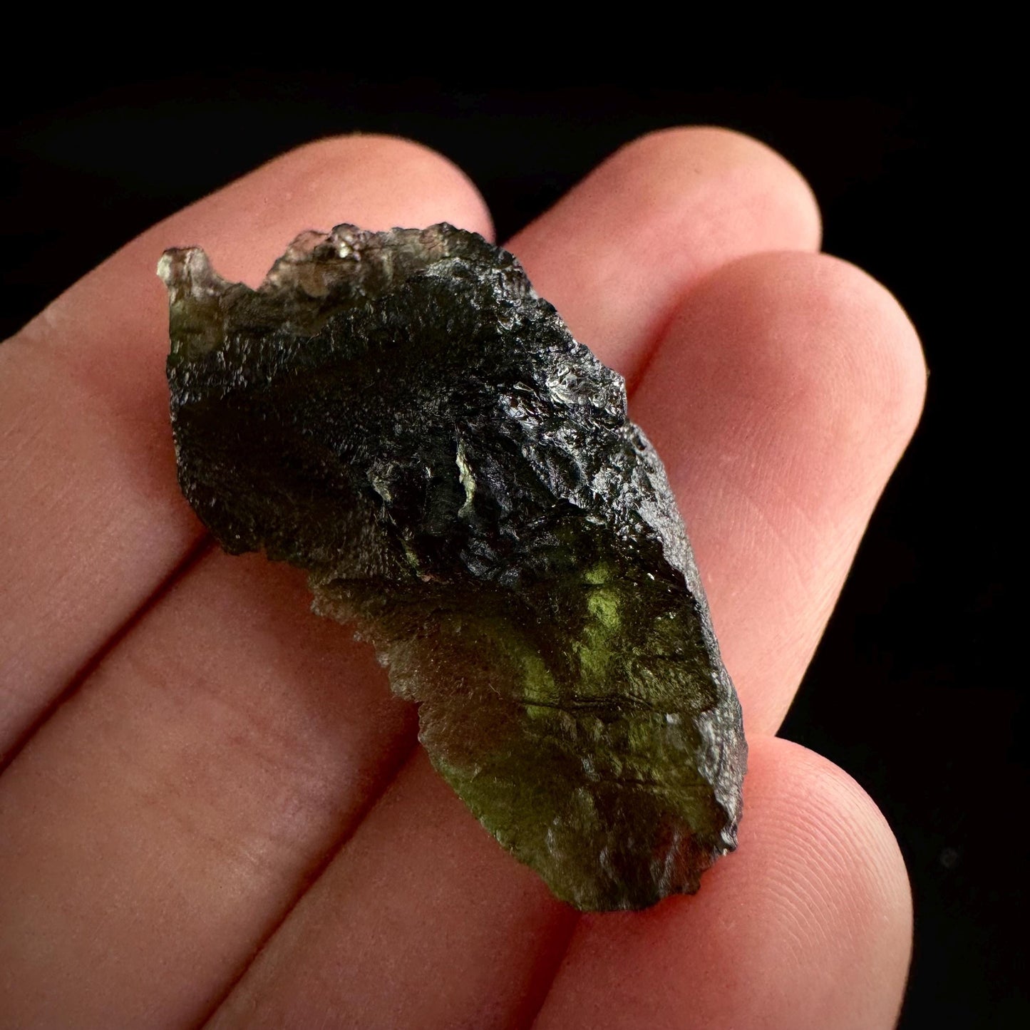 Genuine Raw Moldavite Specimen | Czech Tektite, 5.9g