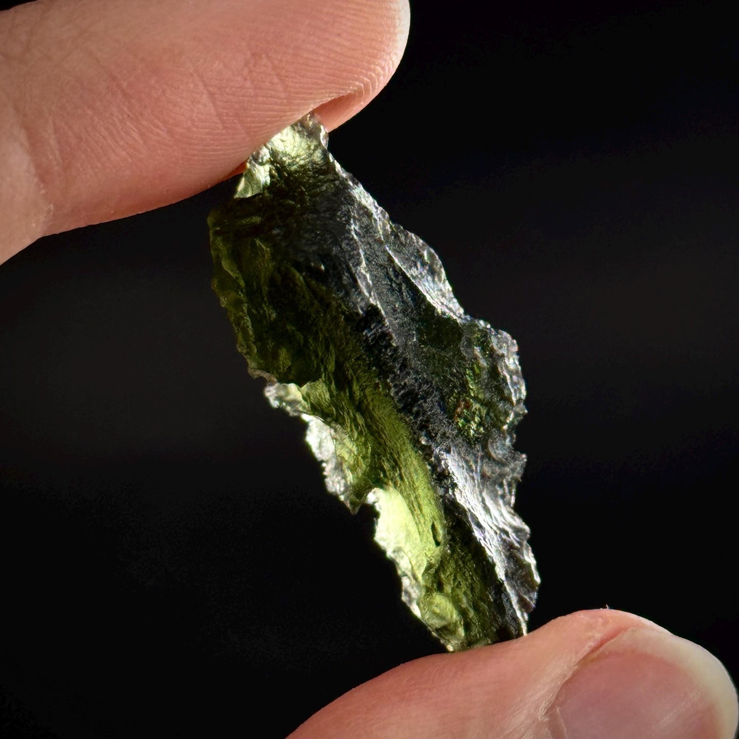 Genuine Raw Moldavite Specimen | Czech Tektite, 5.9g