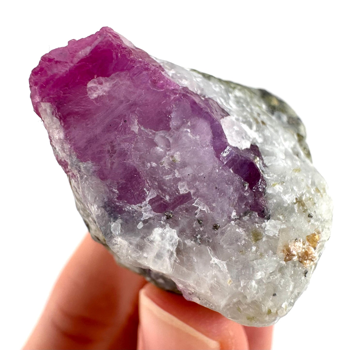 Ruby on Matrix | Natural crystal cluster, UV reactive, raw mineral specimen (Pakistan)
