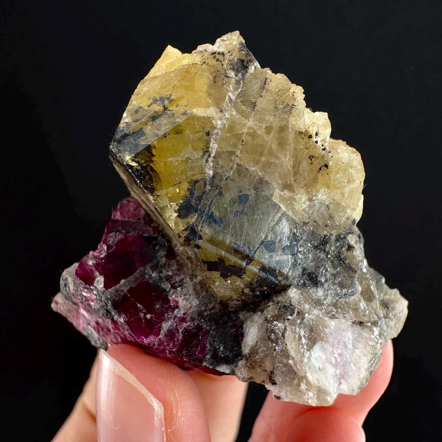 Rare! Londonite with Liddicoatite | natural crystal cluster, raw mineral specimen (Madagascar)