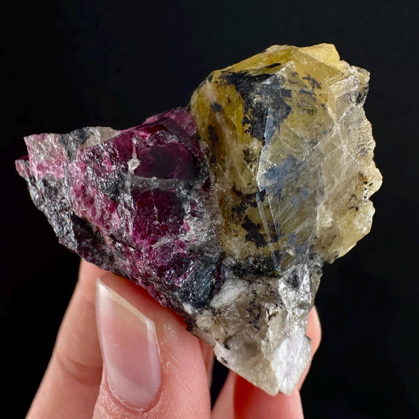 Rare! Londonite with Liddicoatite | natural crystal cluster, raw mineral specimen (Madagascar)