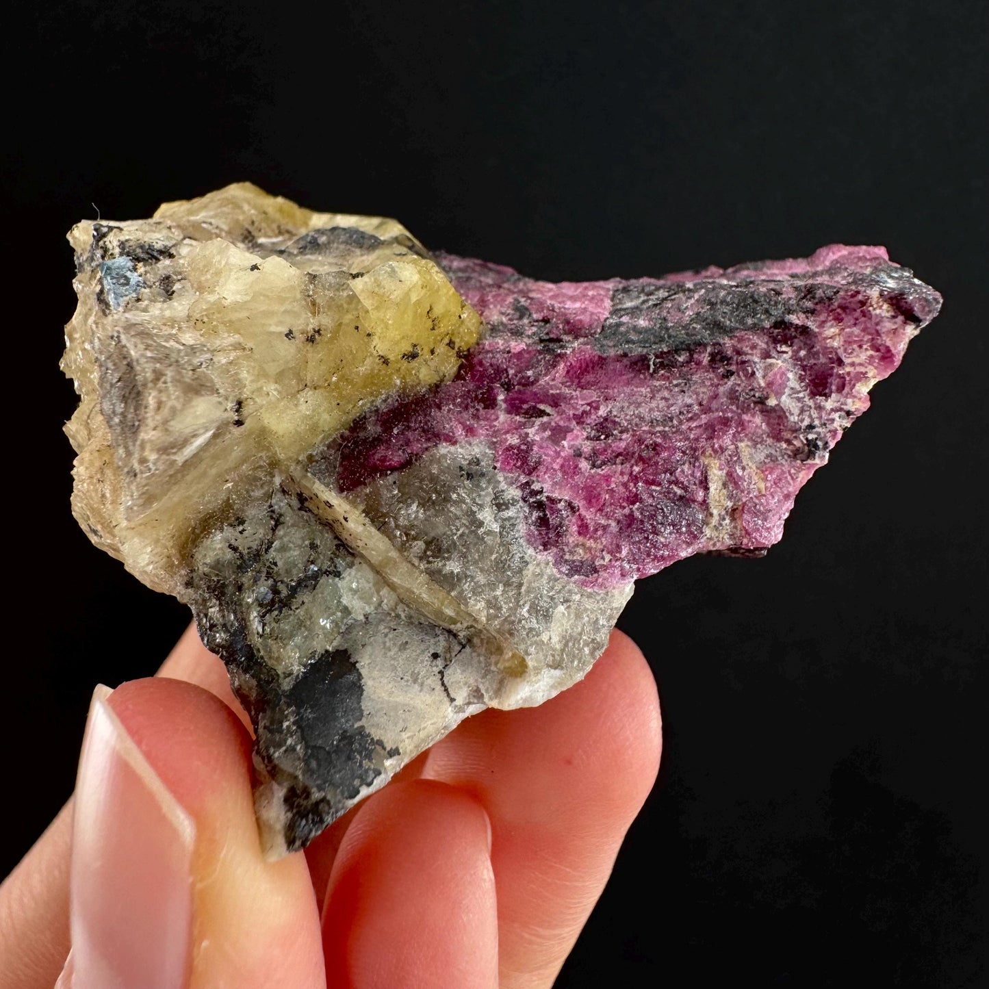 Rare! Londonite with Liddicoatite | natural crystal cluster, raw mineral specimen (Madagascar)