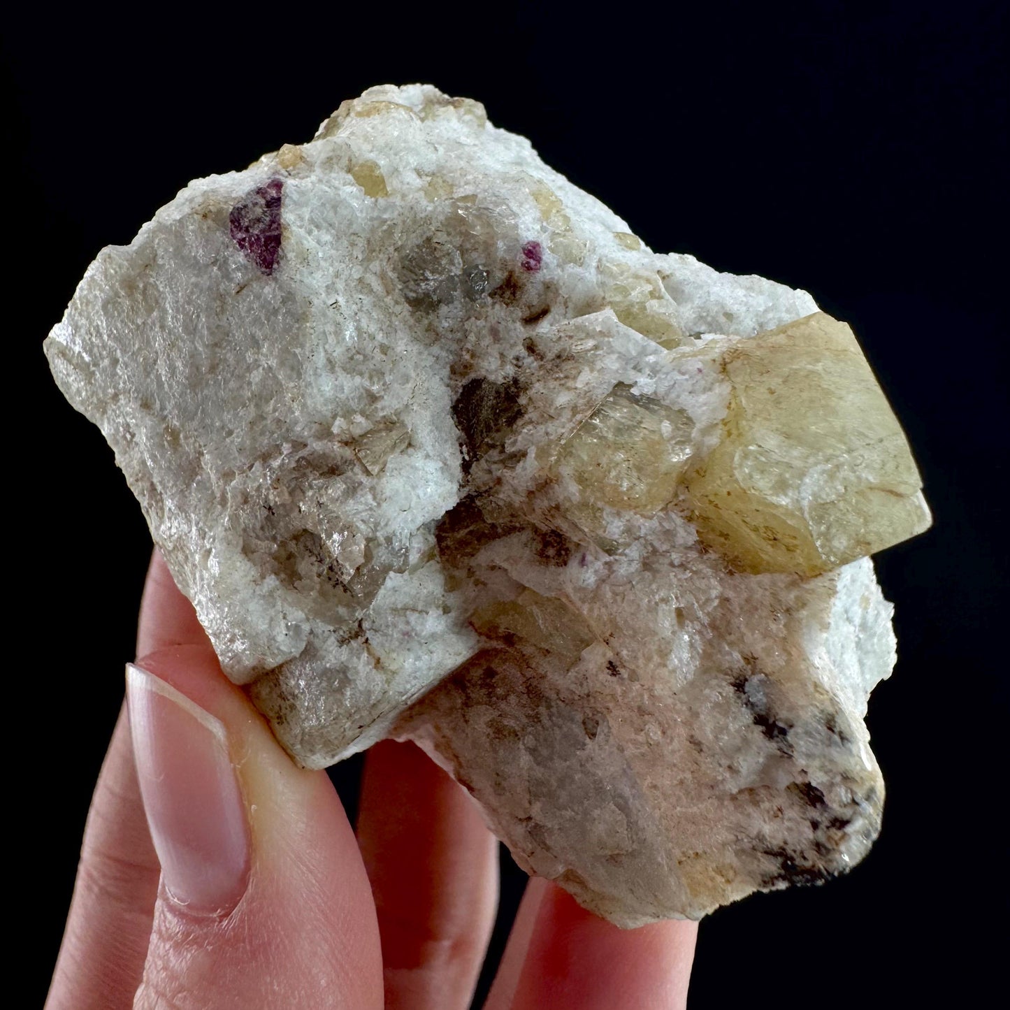 Rare! Londonite with Liddicoatite | natural crystal cluster, raw mineral specimen (Madagascar)