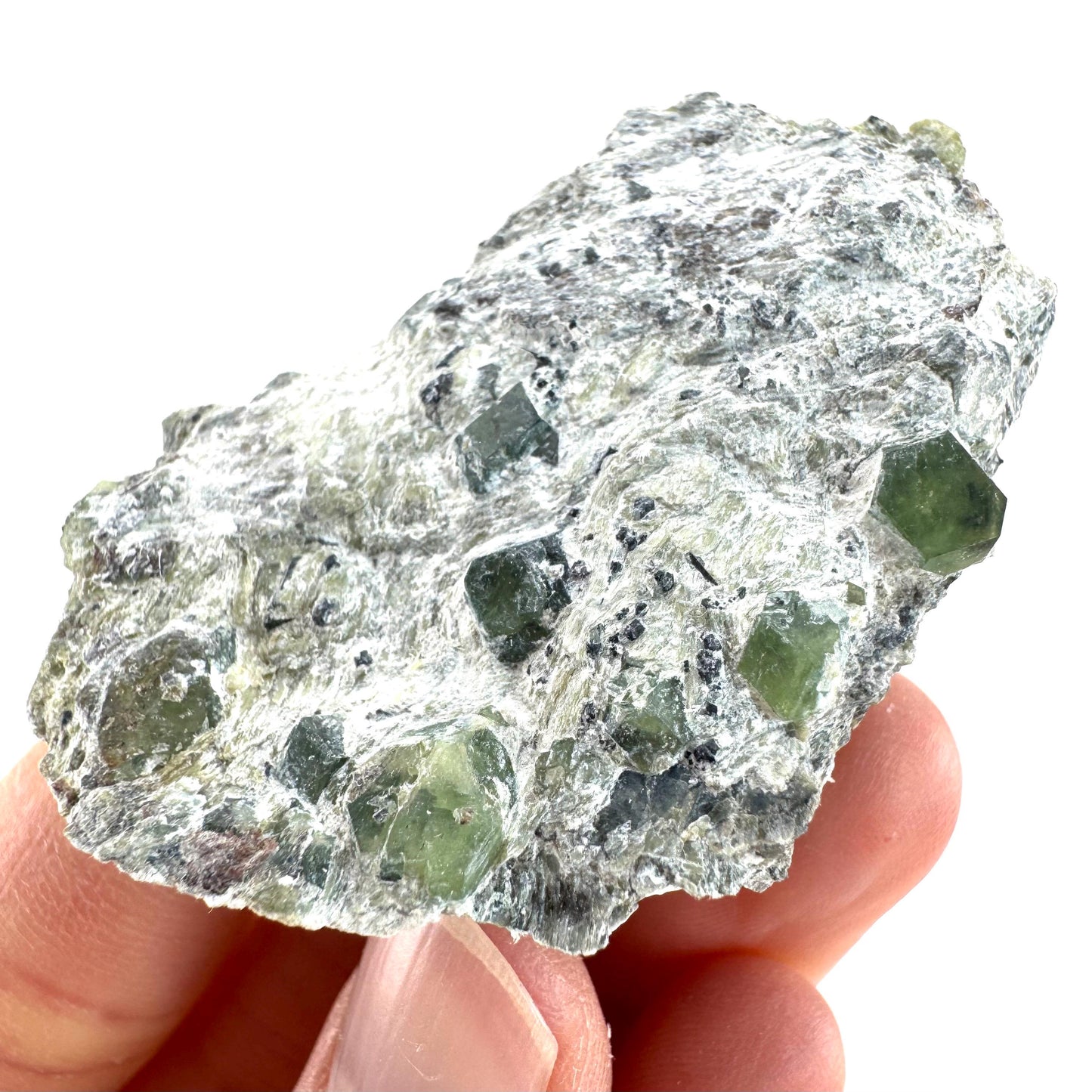 Demantoid Garnet on Matrix | raw green garnet crystal, mineral specimen (Pakistan)