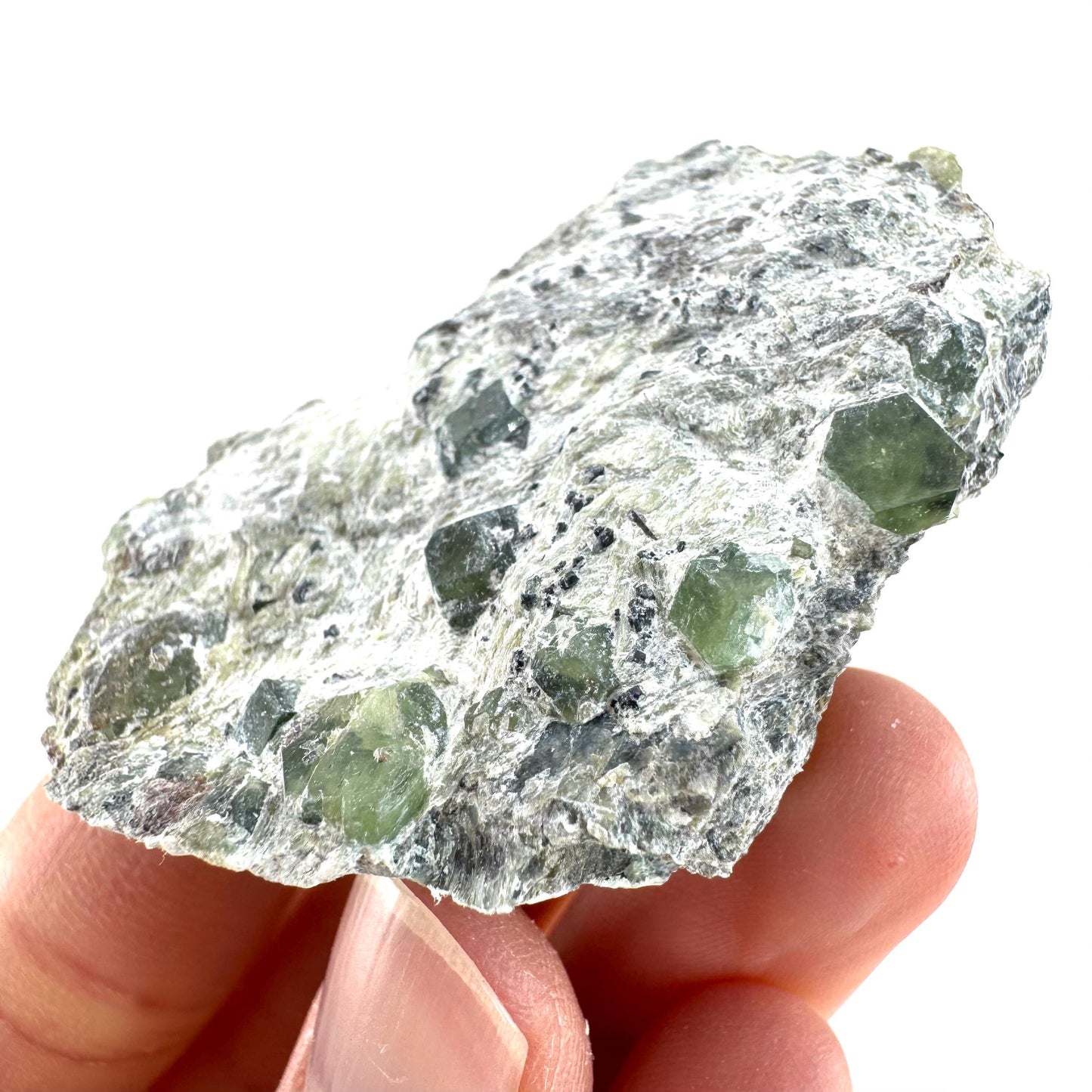 Demantoid Garnet on Matrix | raw green garnet crystal, mineral specimen (Pakistan)