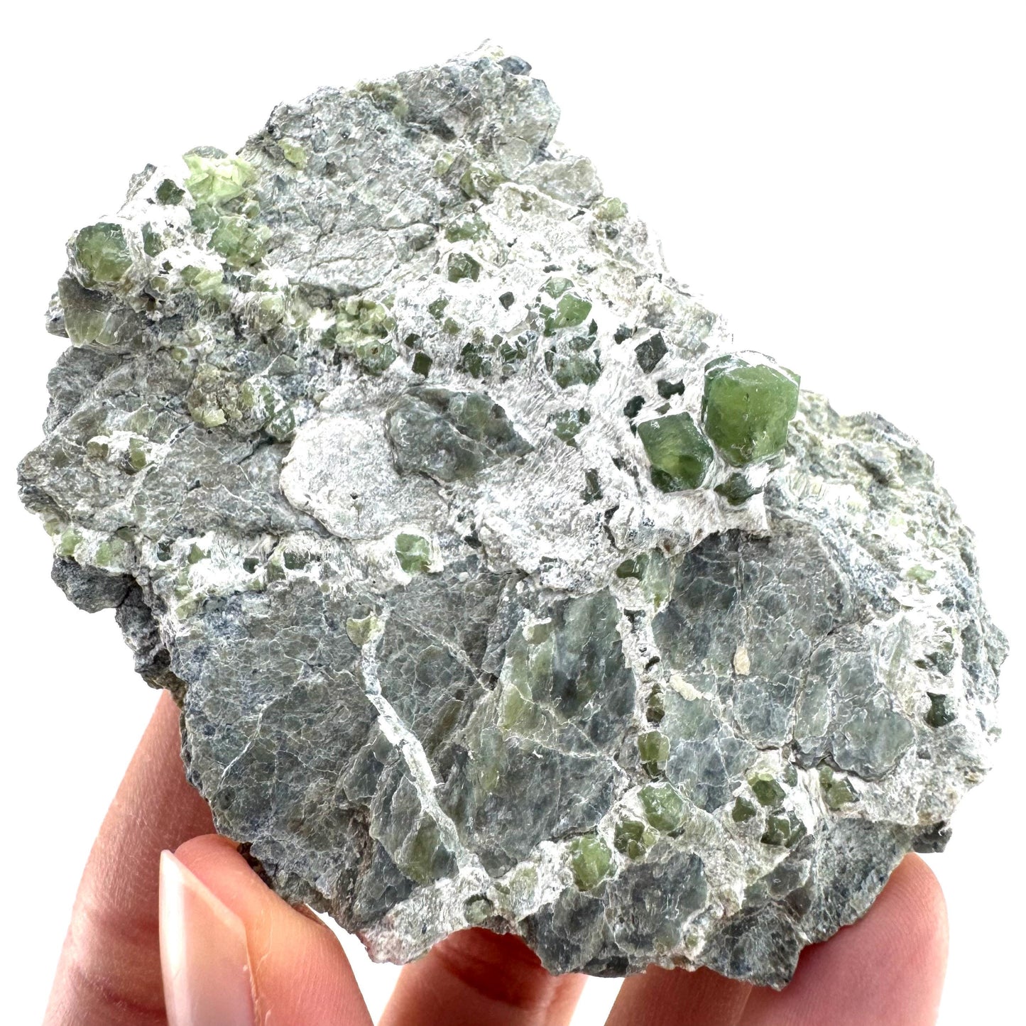 Demantoid Garnet on Matrix | raw green garnet crystal, mineral specimen (Pakistan)