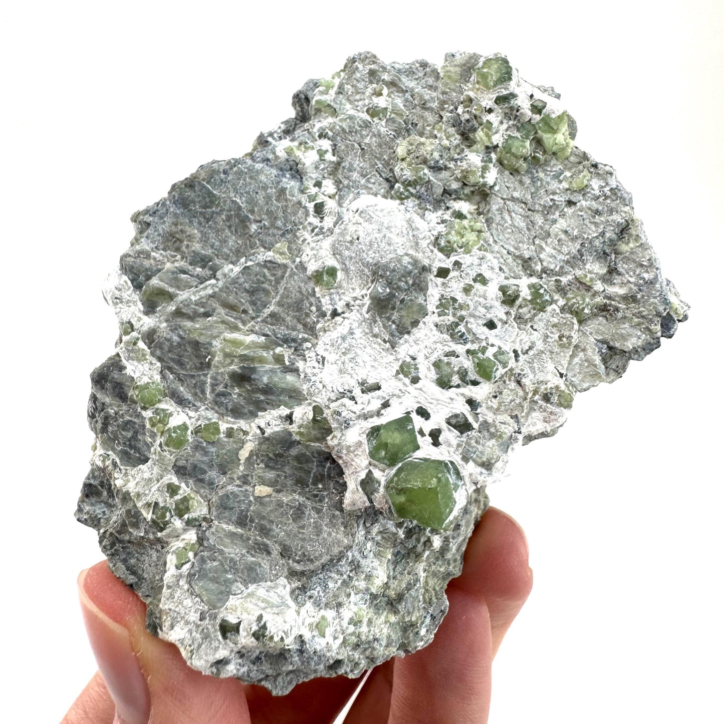 Demantoid Garnet on Matrix | raw green garnet crystal, mineral specimen (Pakistan)