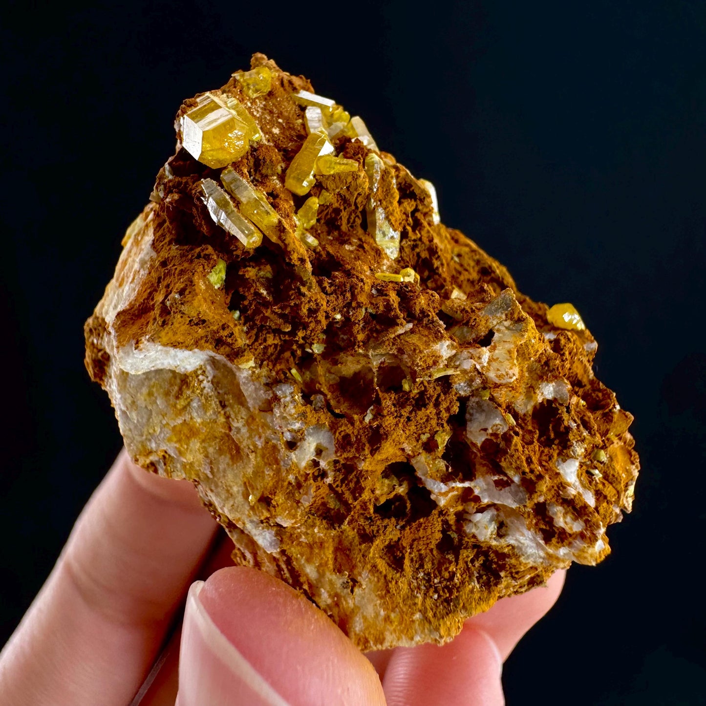 Mimetite Mineral Specimen | Rare Yellow Crystal from Thailand
