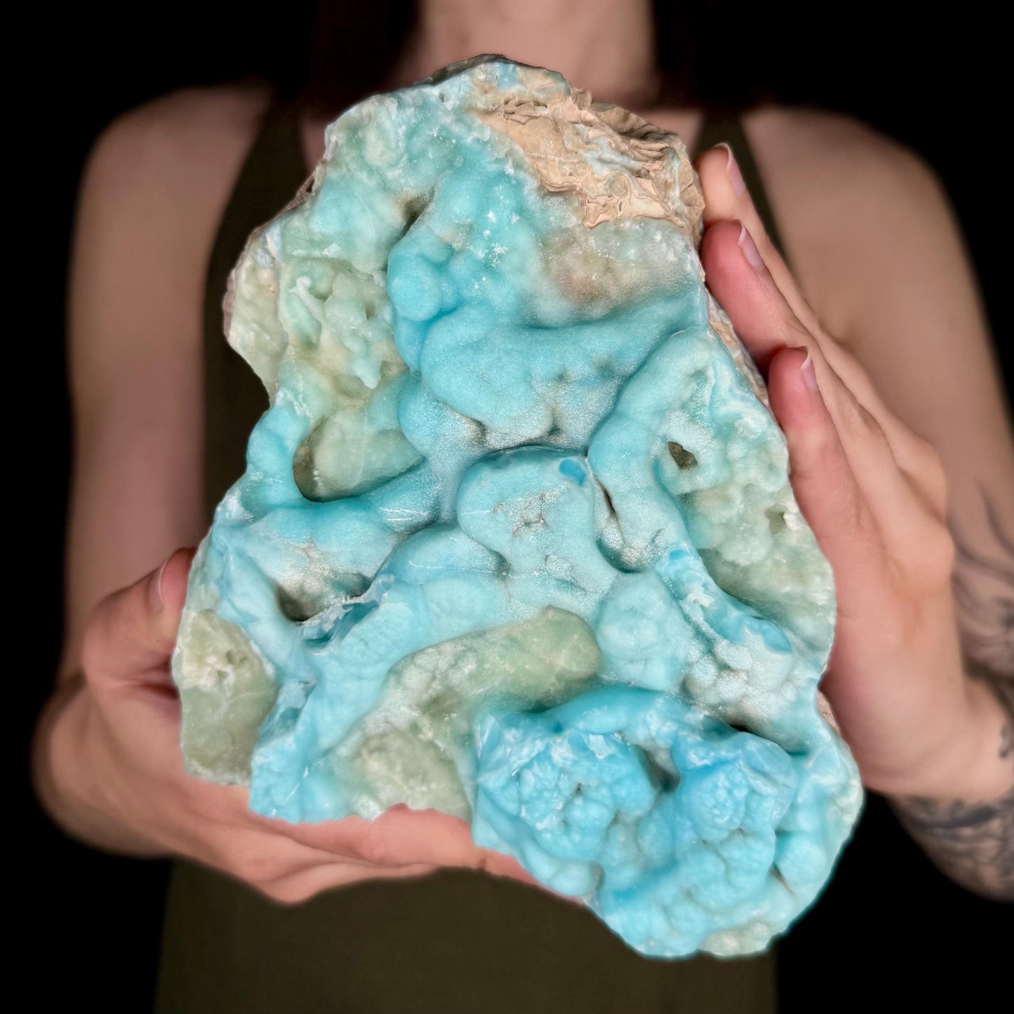 XL Blue Aragonite Crystal Cluster | Mineral Collection Display Piece
