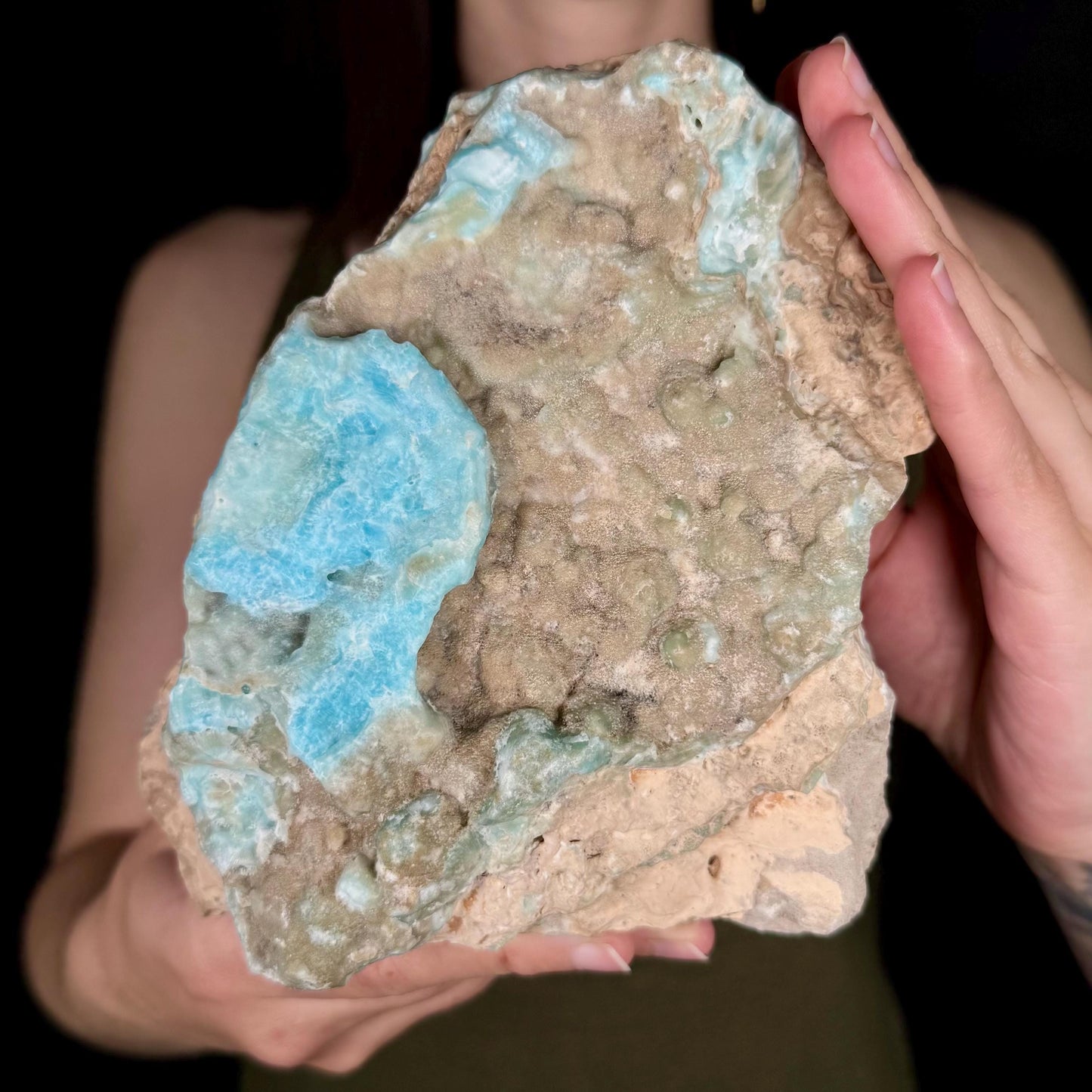 XL Blue Aragonite Crystal Cluster | Mineral Collection Display Piece