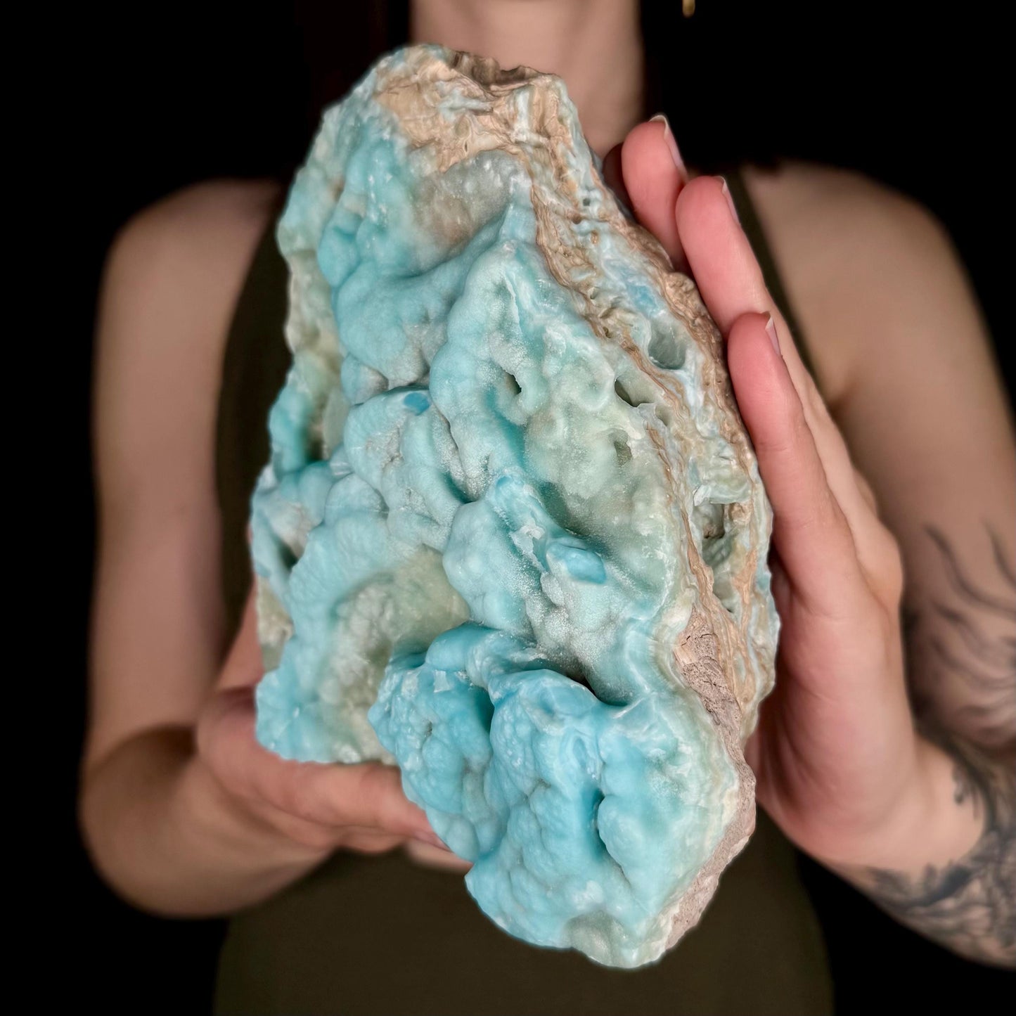 XL Blue Aragonite Crystal Cluster | Mineral Collection Display Piece