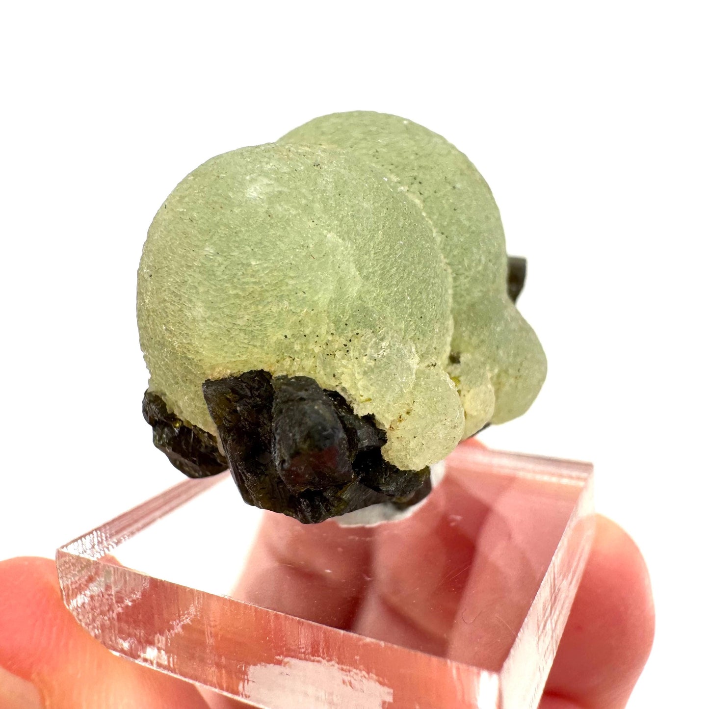 Prehnite with Epidote | Botryoidal green crystal, mineral specimen from Mali