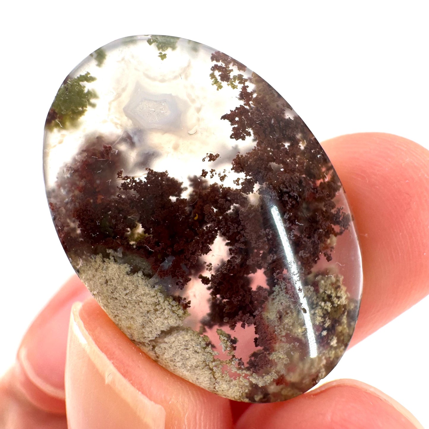 Plume Agate Cabochon | Landscape Picture Gemstone