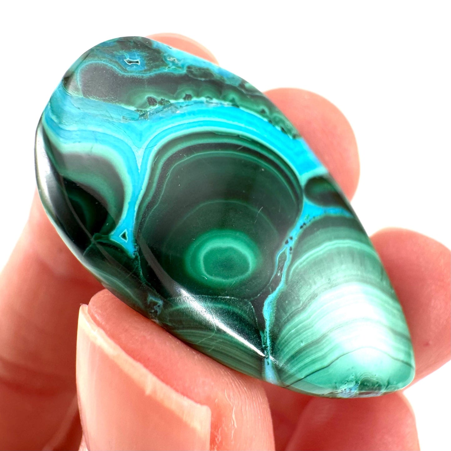 Malachite Chrysocolla Cabochon | Green and Blue Malacolla Gemstone