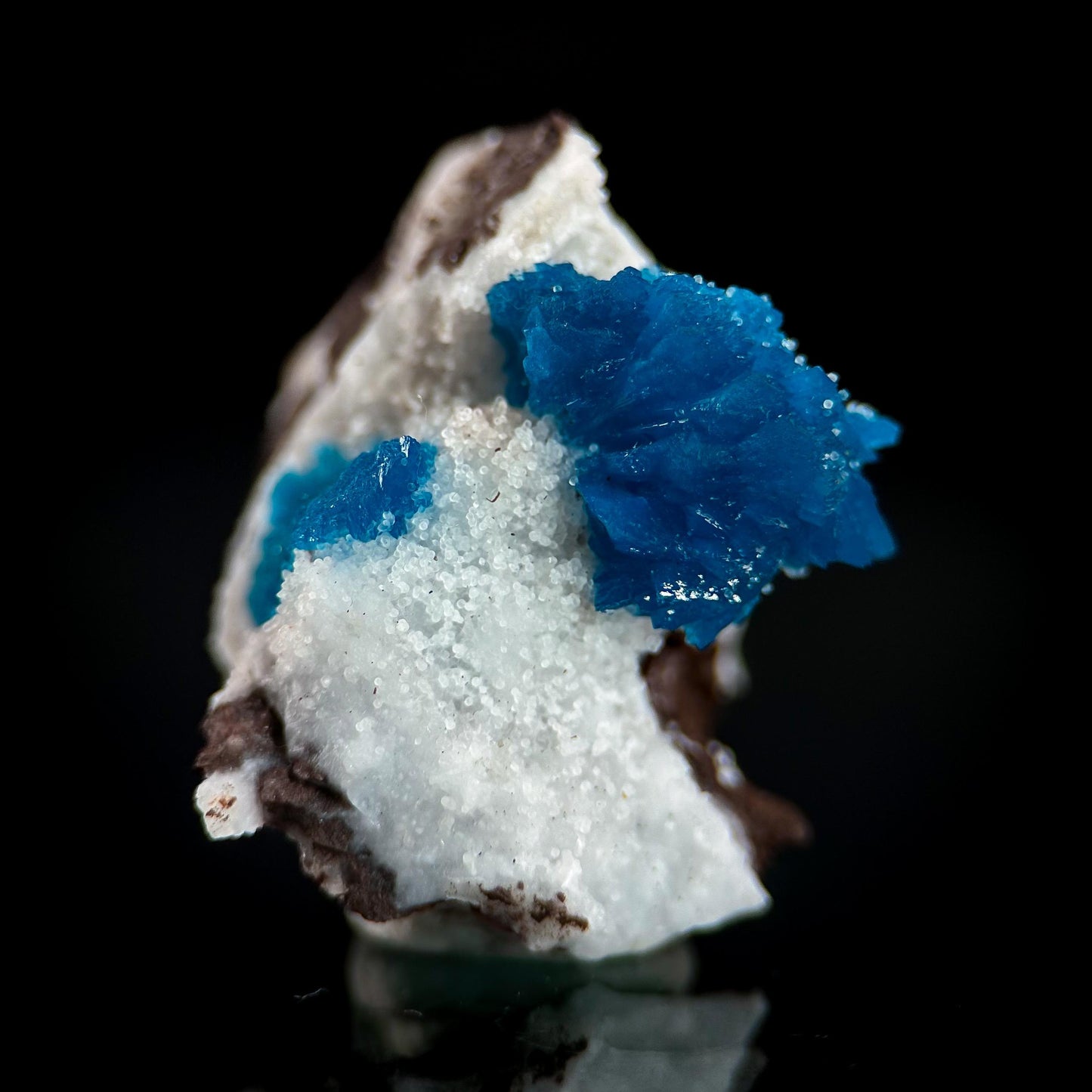 Deep Blue Cavansite on Matrix | crystal cluster, mineral specimen