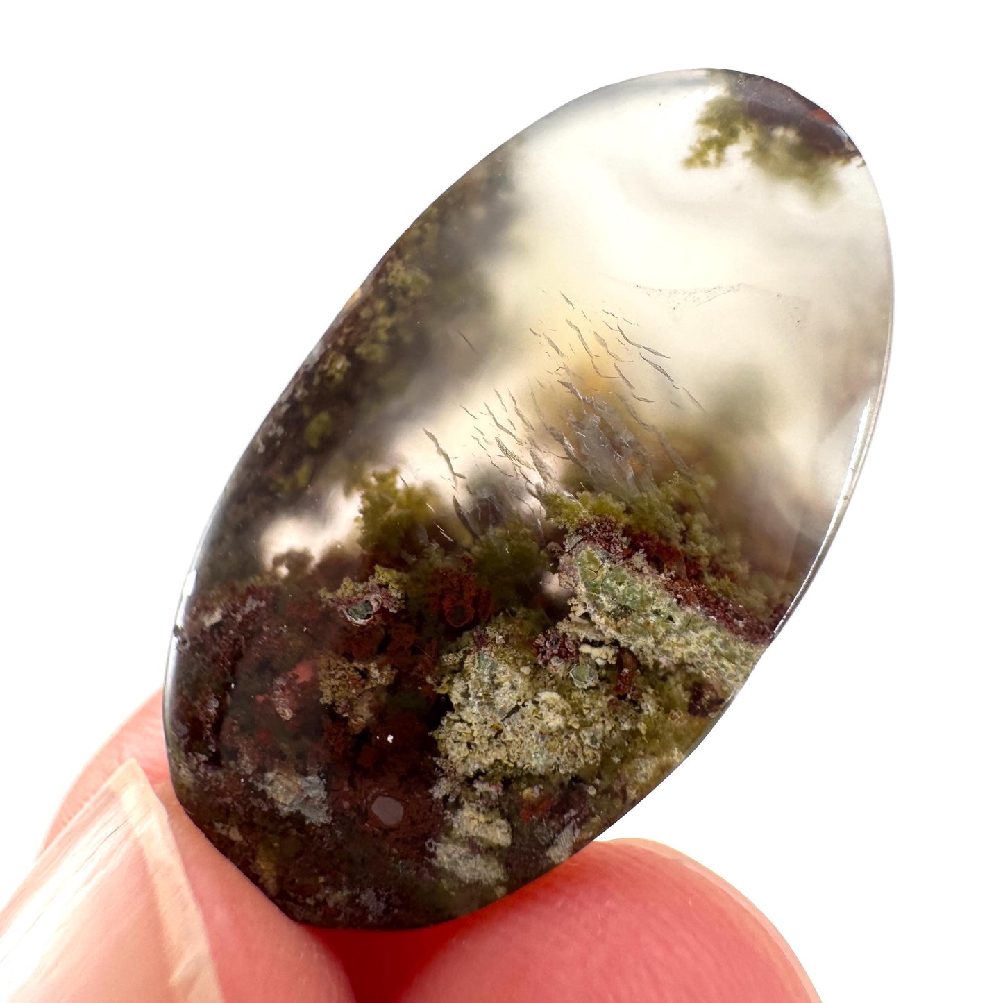 Plume Agate Cabochon | Landscape Picture Gemstone